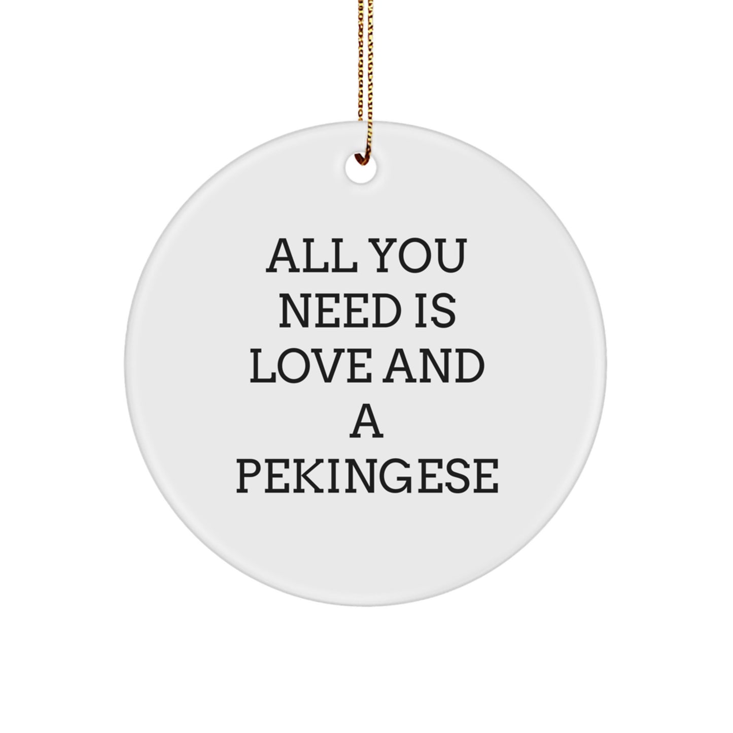 Unique Pekingese Dog Christmas Circle Ornament Gifts from Family and Friends Perfect for Home Decor - Image 1