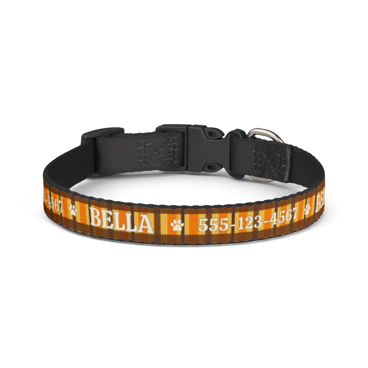 Personalized Fall Dog Collar – Custom Name & Phone Number