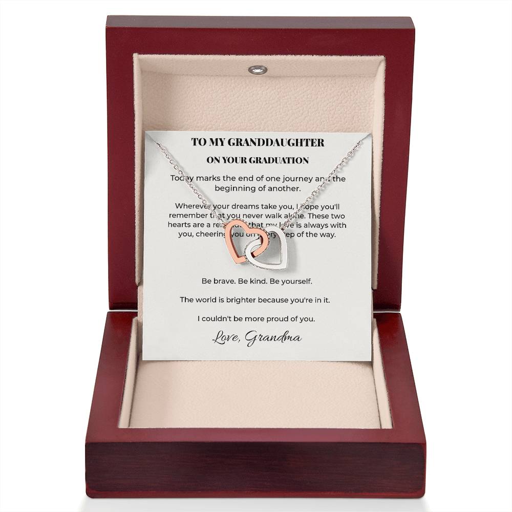 My Heart Goes With You Graduation Necklace for Granddaughter | Gift From Grandma