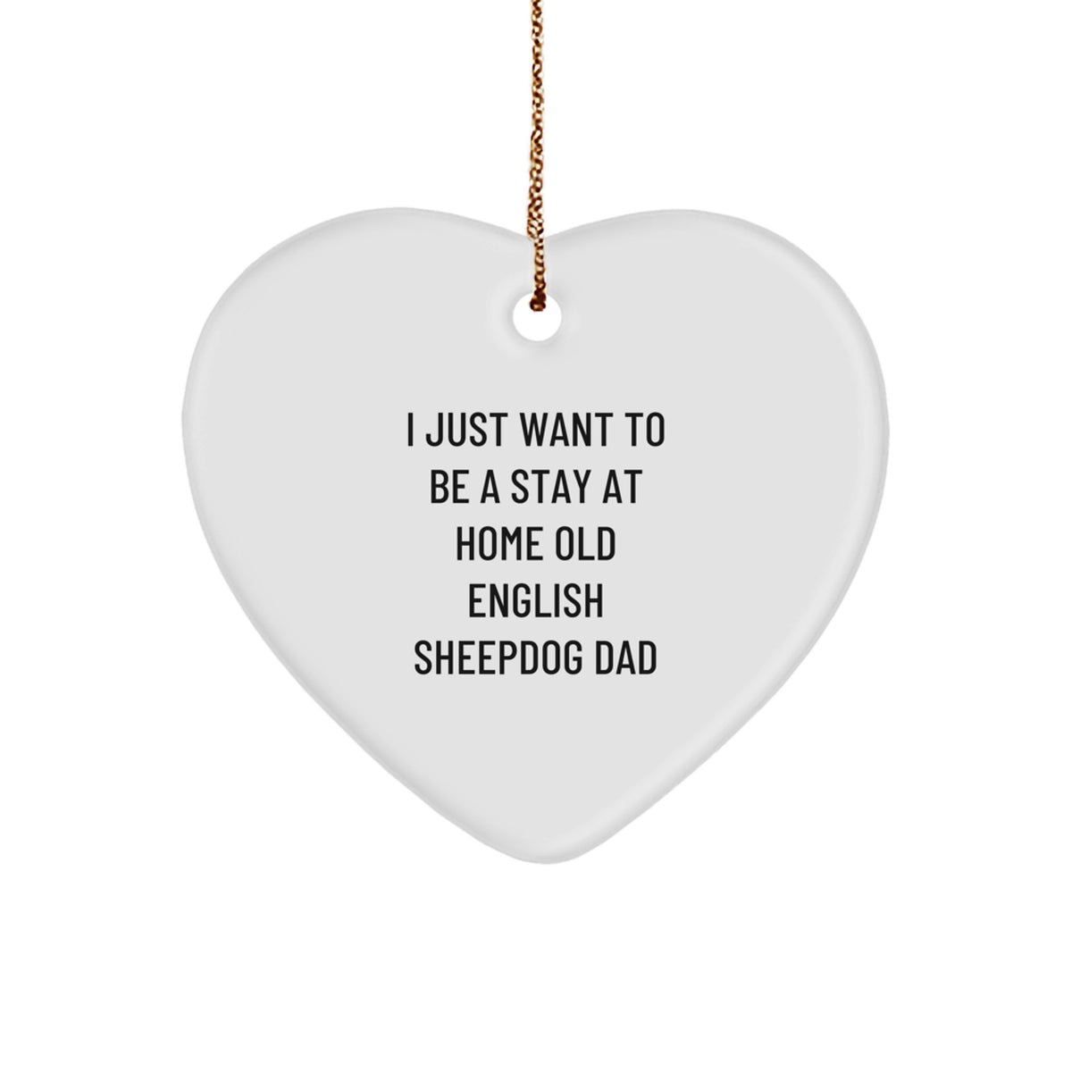 Novelty Old English SheepDog Heart Ornament for Coworkers Christmas Gift - Image 1
