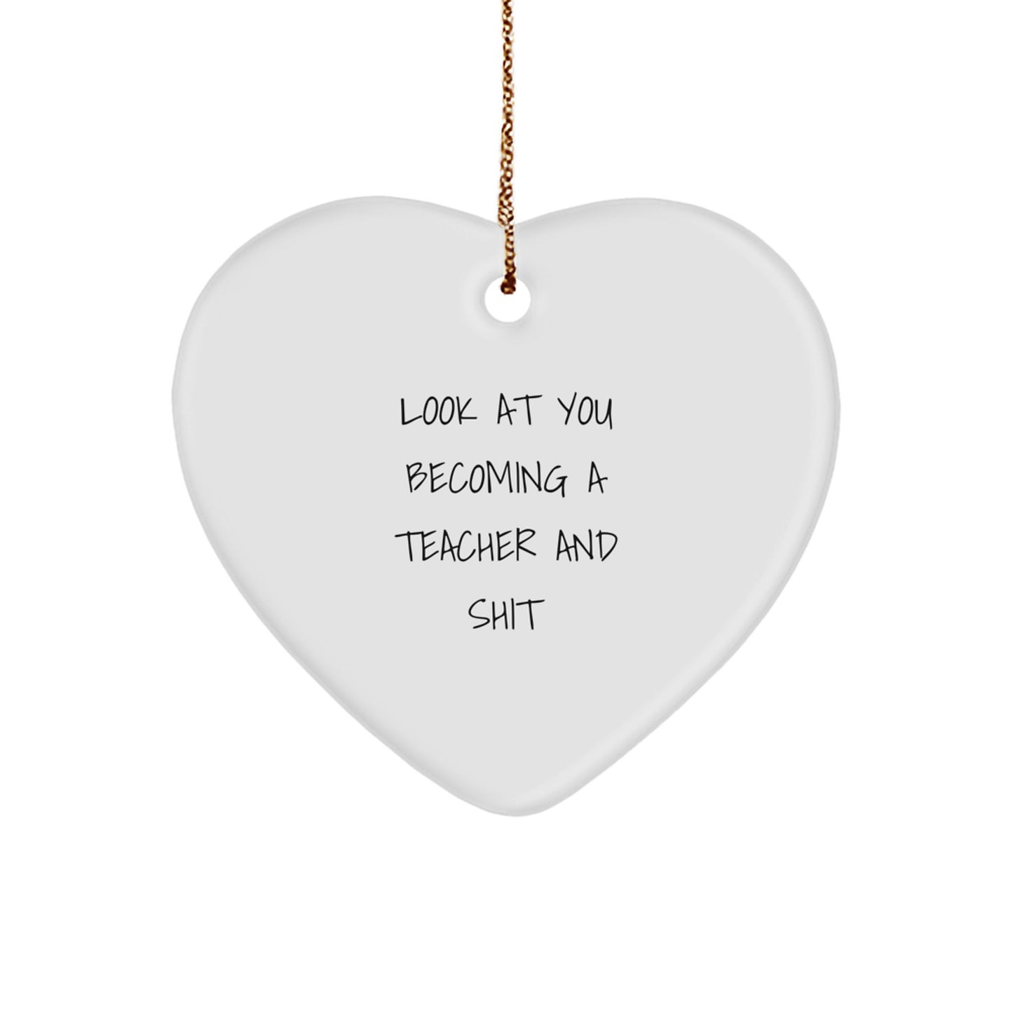 Funny Teacher Heart Ornament Gifts from Men Women Friends to Teacher - Image 1