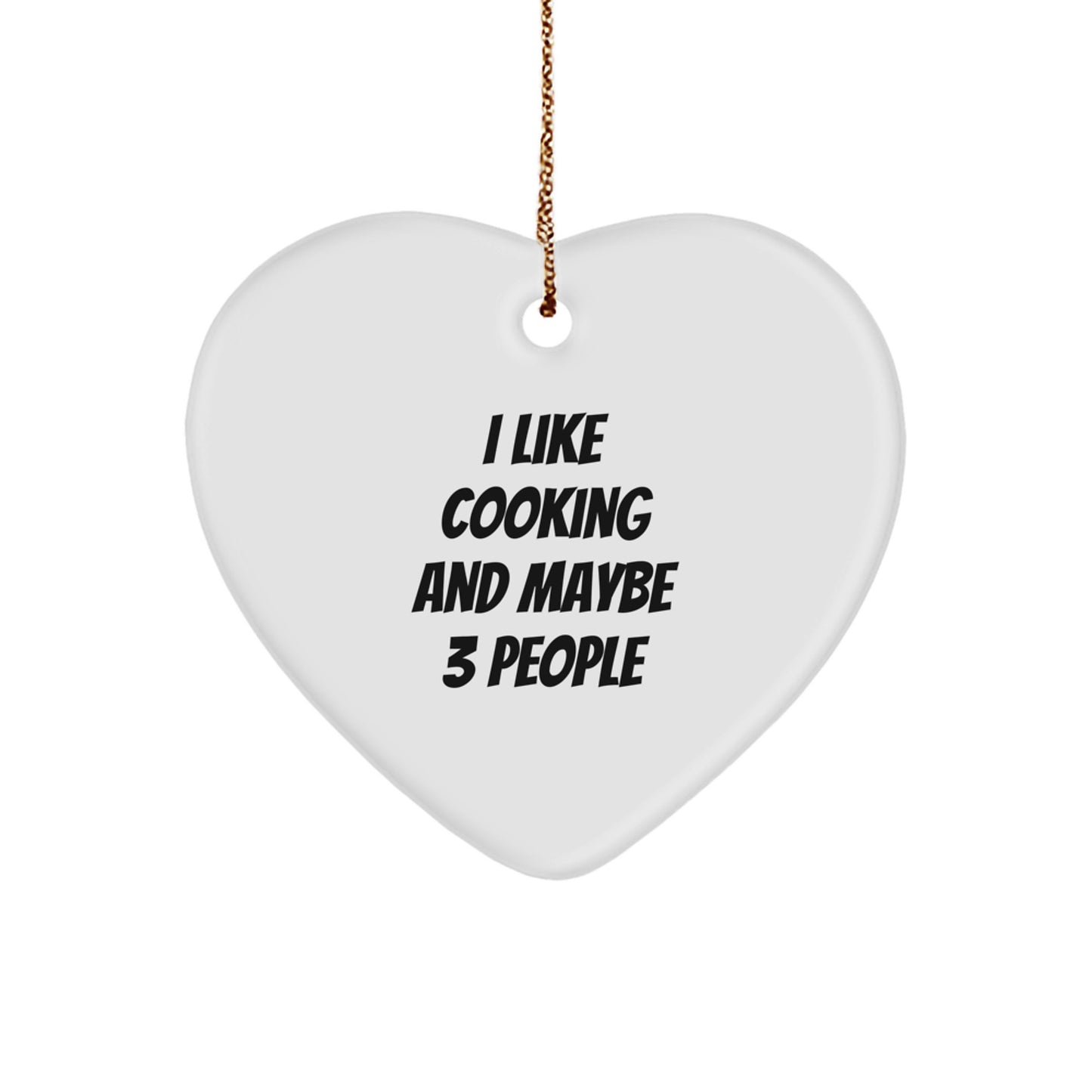 I Like Cooking Gifts for Cooking Enthusiasts, Friends, and Family - Funny Heart Ornament for Christmas - Image 1
