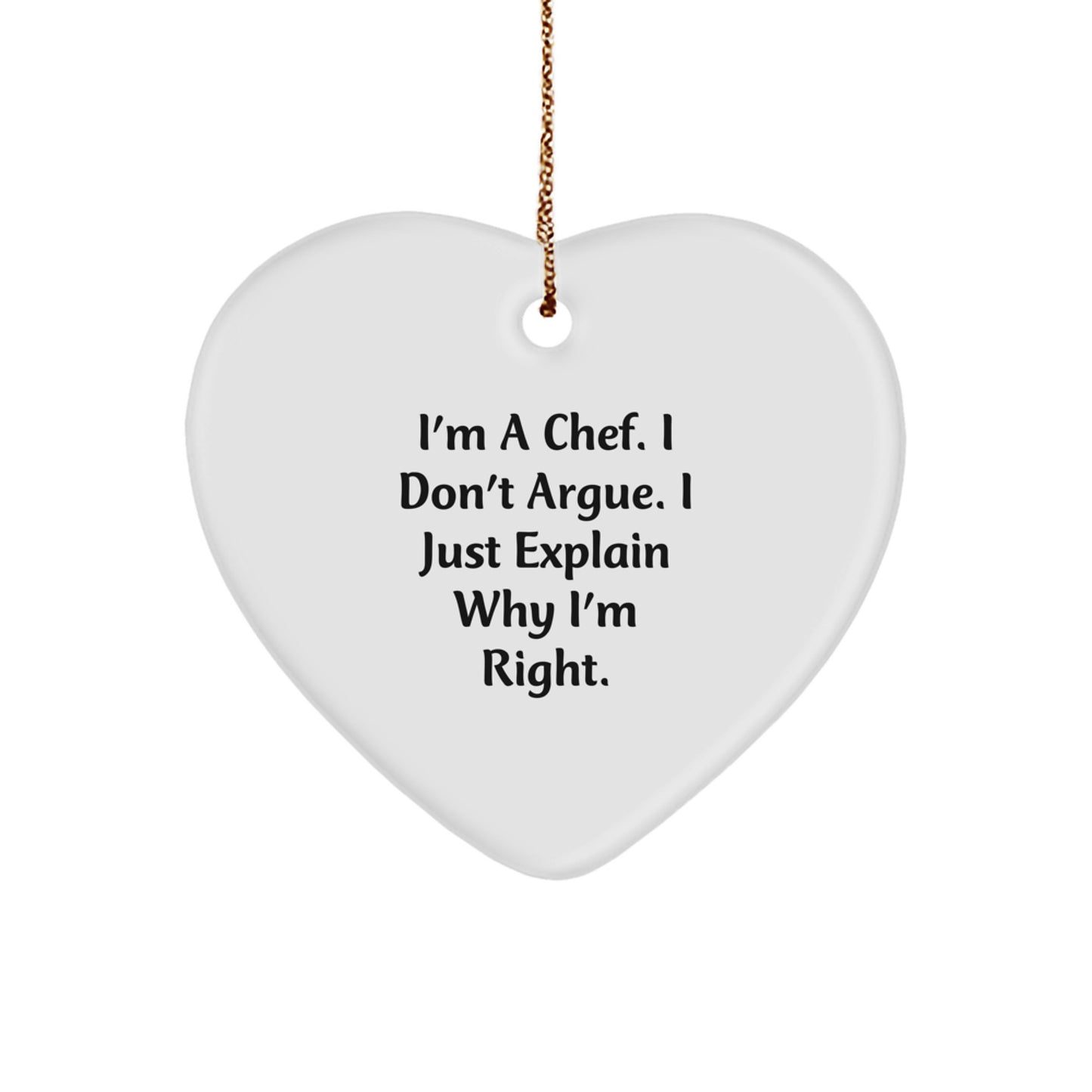 Funny Chef Heart Ornament Gifts from Men for Christmas Unique Gifts for Chef - Image 1