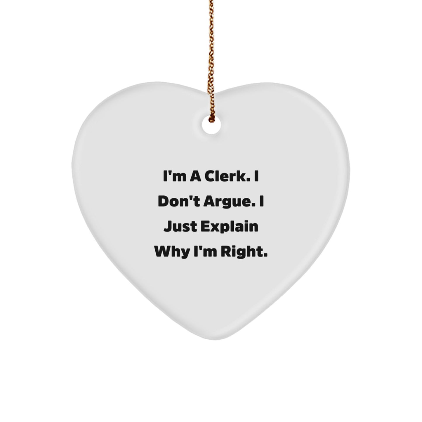 Funny Clerk Gifts from Men to Clerk Friends Unique Heart Ornament Christmas Unique Gifts - Image 1