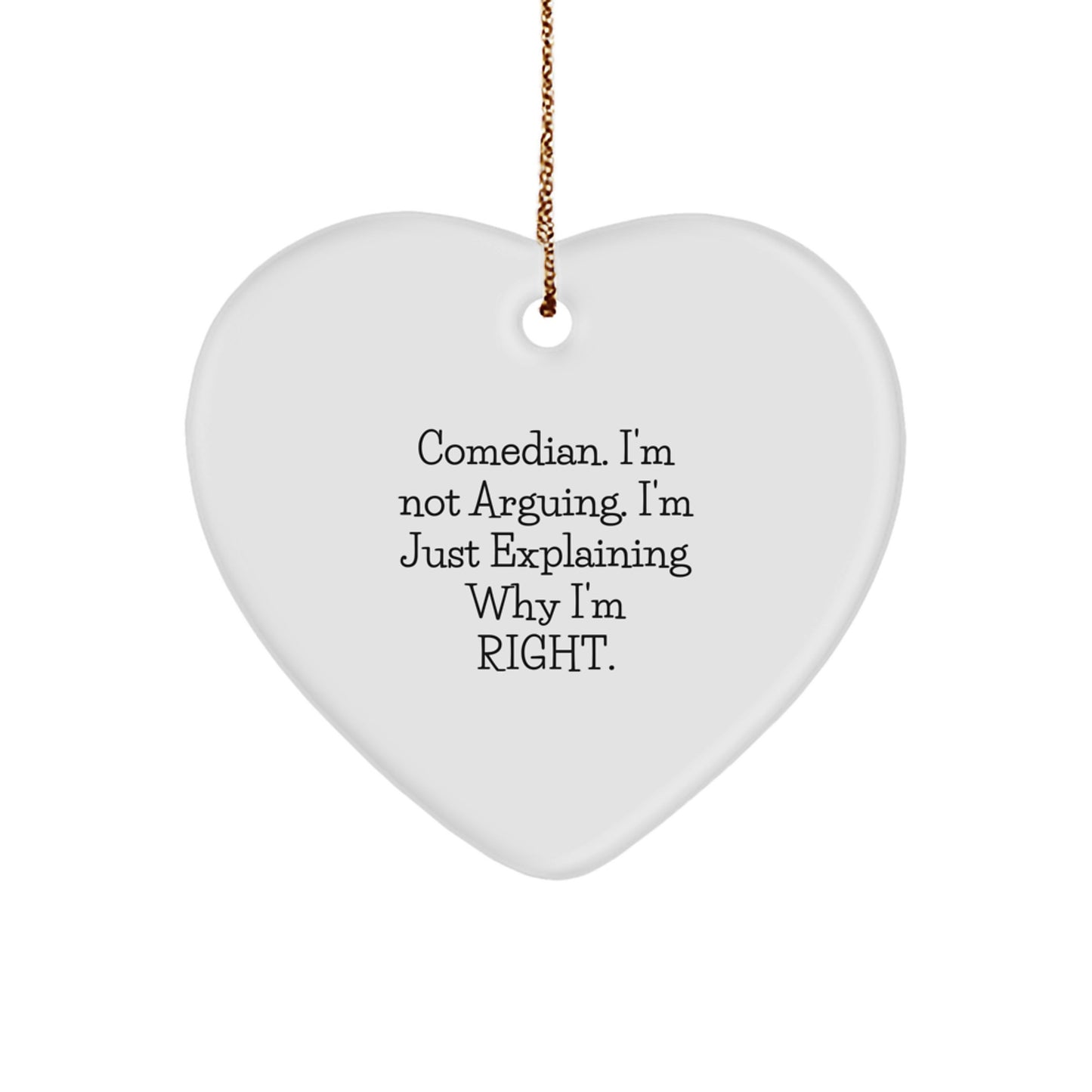 Funny Comedian Heart Ornament Gifts from Men to Comedian Friends, Comedian Unique Christmas Unique Gifts for Comedian Home Decor - Image 1