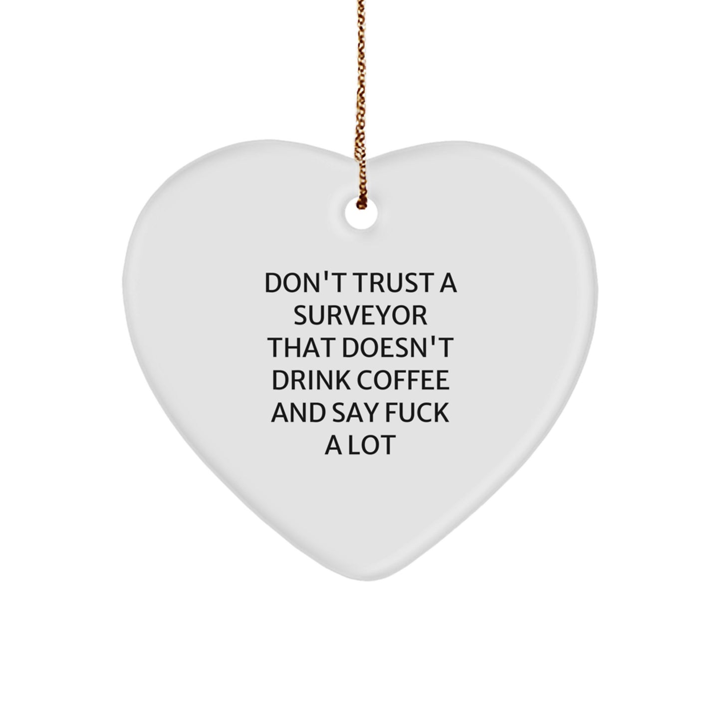 Funny Gift for Surveyor, Heart Ornament, Christmas Unique Gifts from Friends, Gifts for Surveyor, Surveyor Humor, Heart Shaped Ornament - Image 1
