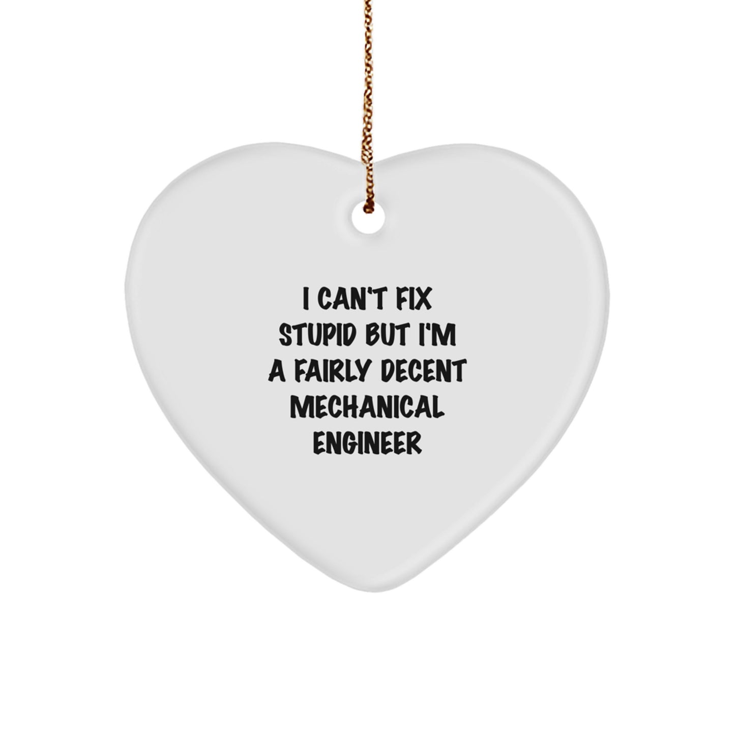 Funny Mechanical Engineer Heart Ornament Gifts from Friends for Men - Heartfelt Christmas Unique Decorations - Image 1