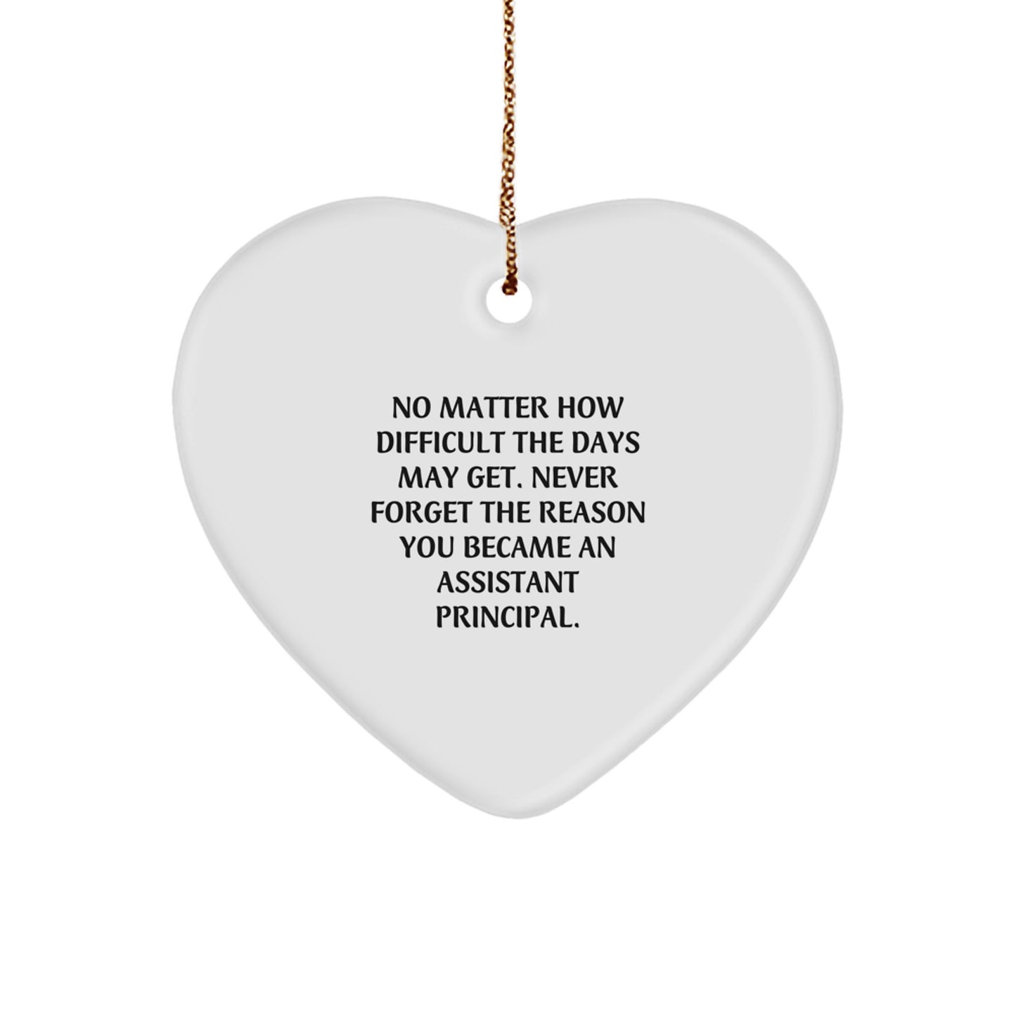 Inspirational Assistant Principal Christmas Unique Gifts from Friends, Heart Ornament for Assistant Principals, Quotes to Remind Never Forget the Reason You Became an Assistant Principal - Image 1