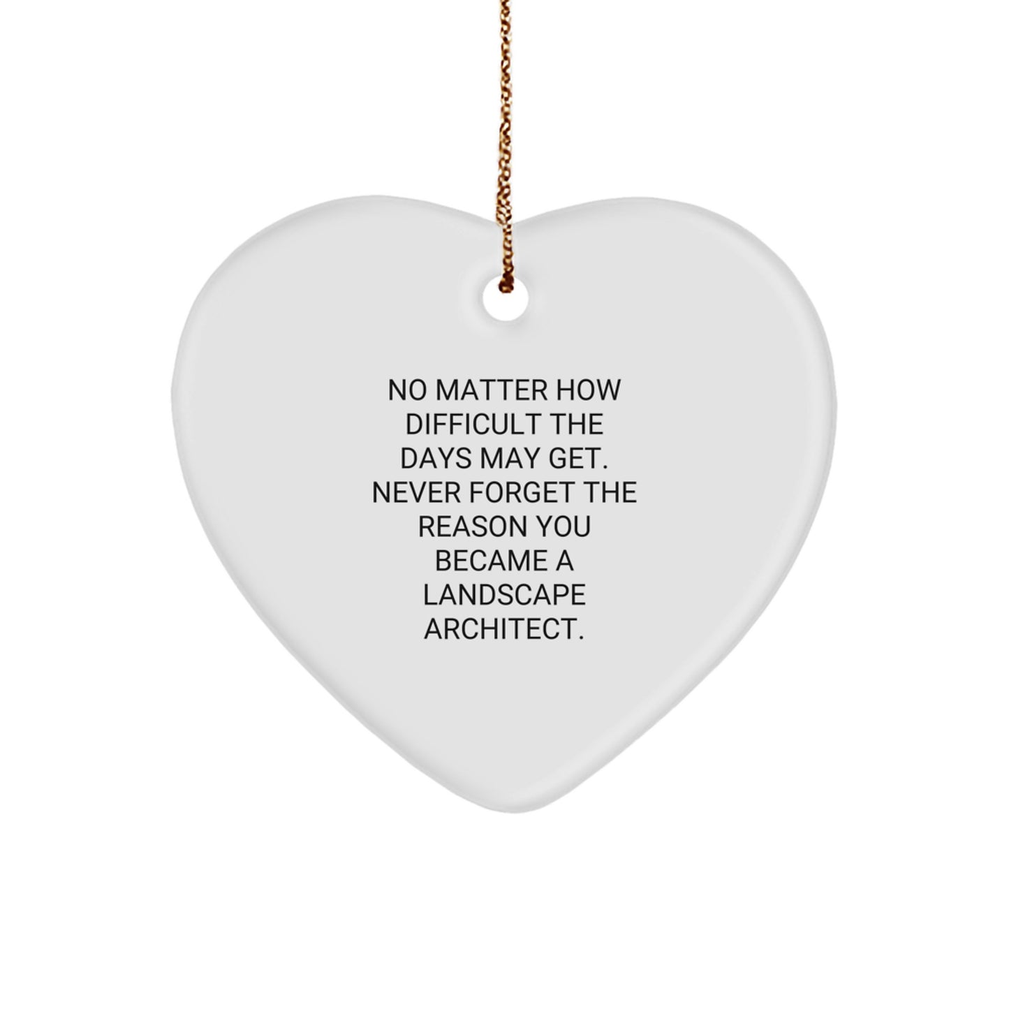 Landscape Architect Inspirational Heart Ornament Funny Quote Gifts from Family for Landscape Architect Christmas Unique Gifts - Image 1