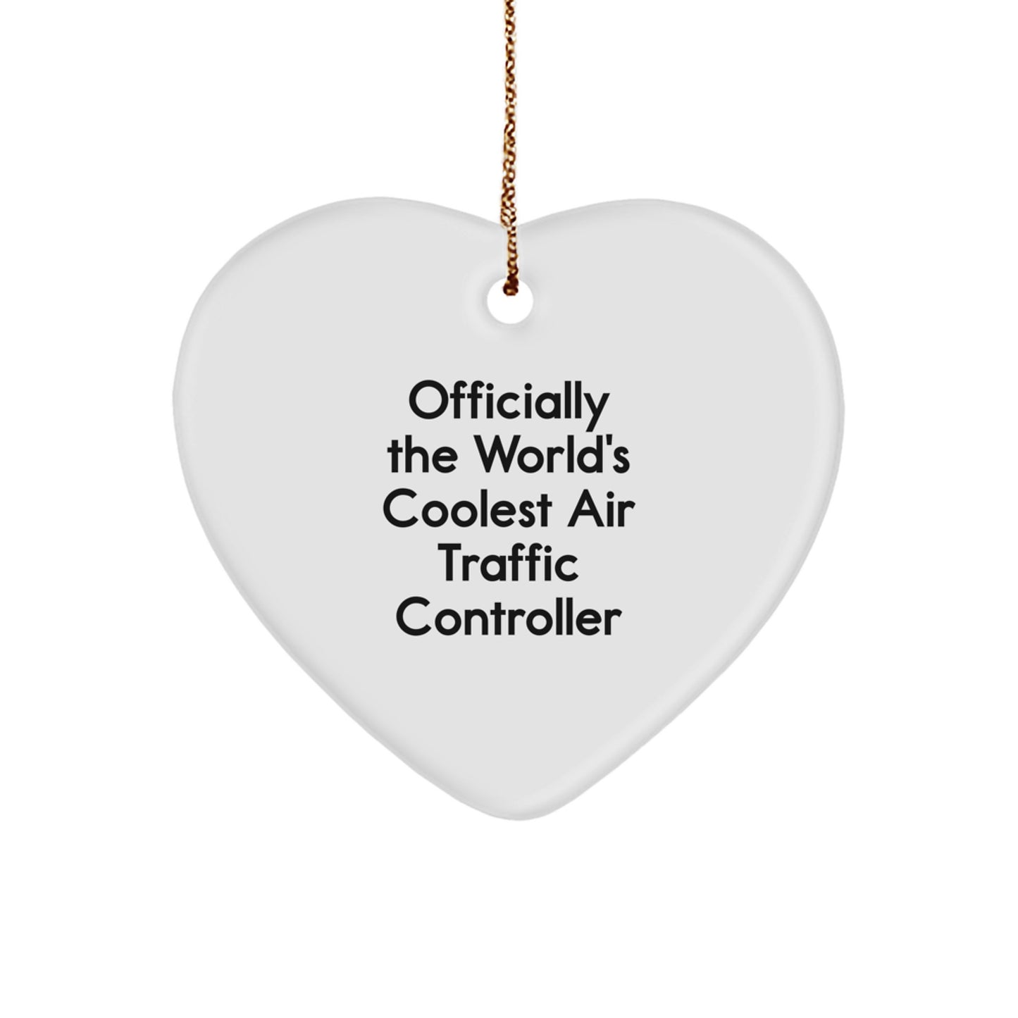 Funny Air Traffic Controller Heart Ornament Gifts from Friends for Air Traffic Controller Christmas Unique - Image 1