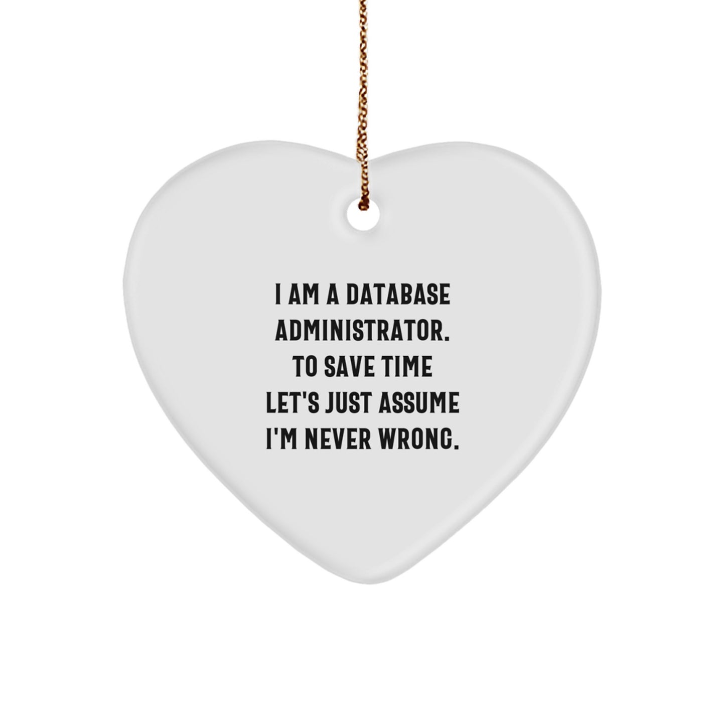 Funny Database Administrator Heart Ornament Gifts from Friends for Christmas - Gifts for Database Administrator - Image 1
