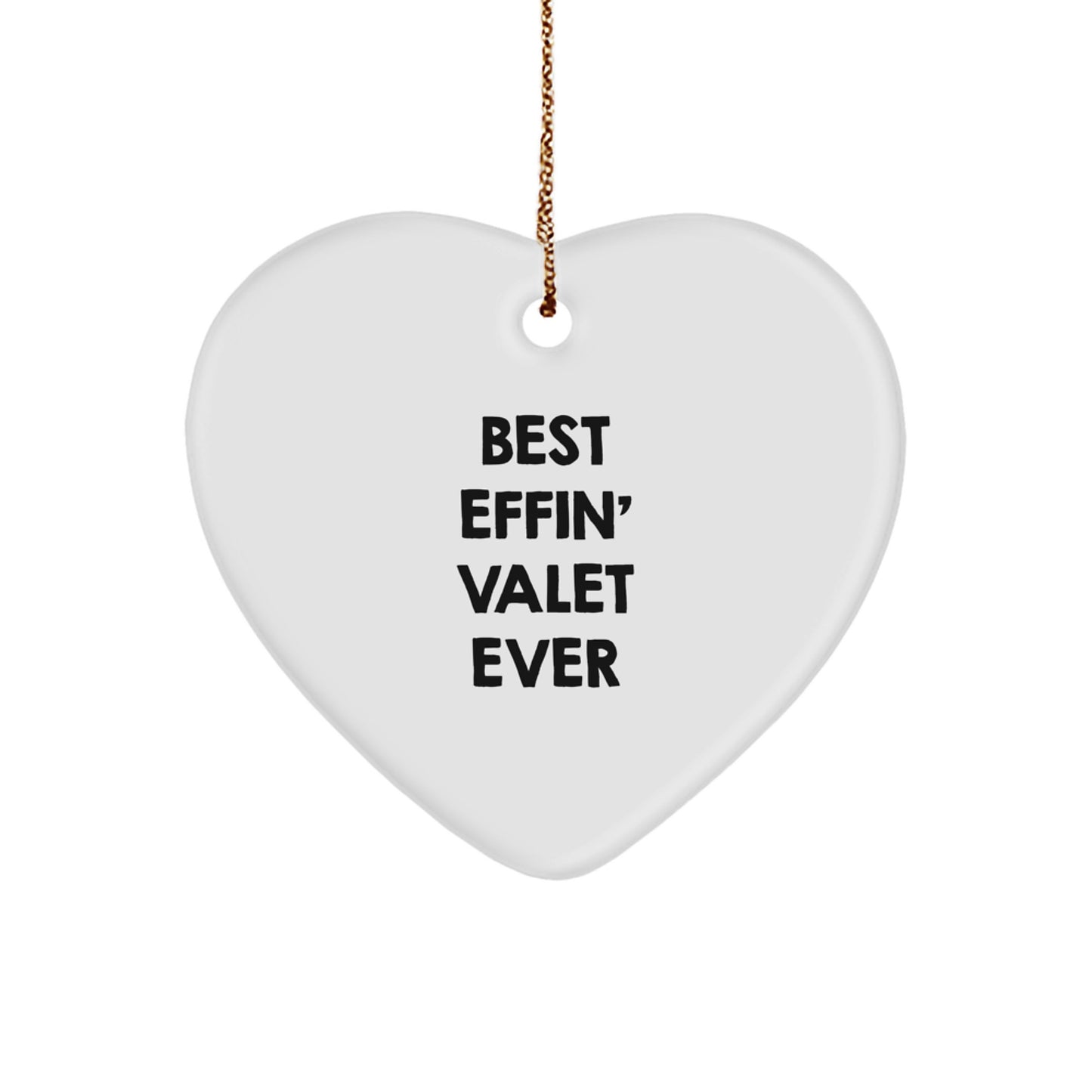 Funny Valet Gifts for Men, Best Effin' Heart Ornament, Christmas Unique Gifts from Friends - Image 1