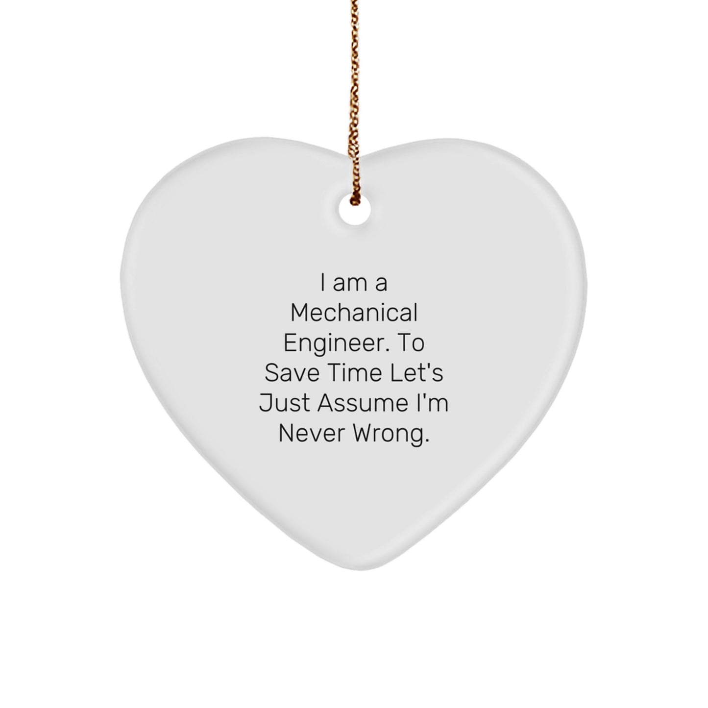Funny Mechanical Engineer Gifts, Heart Ornament for Christmas Unique Presents from Friends and Family to Mechanic Engineers - Image 1
