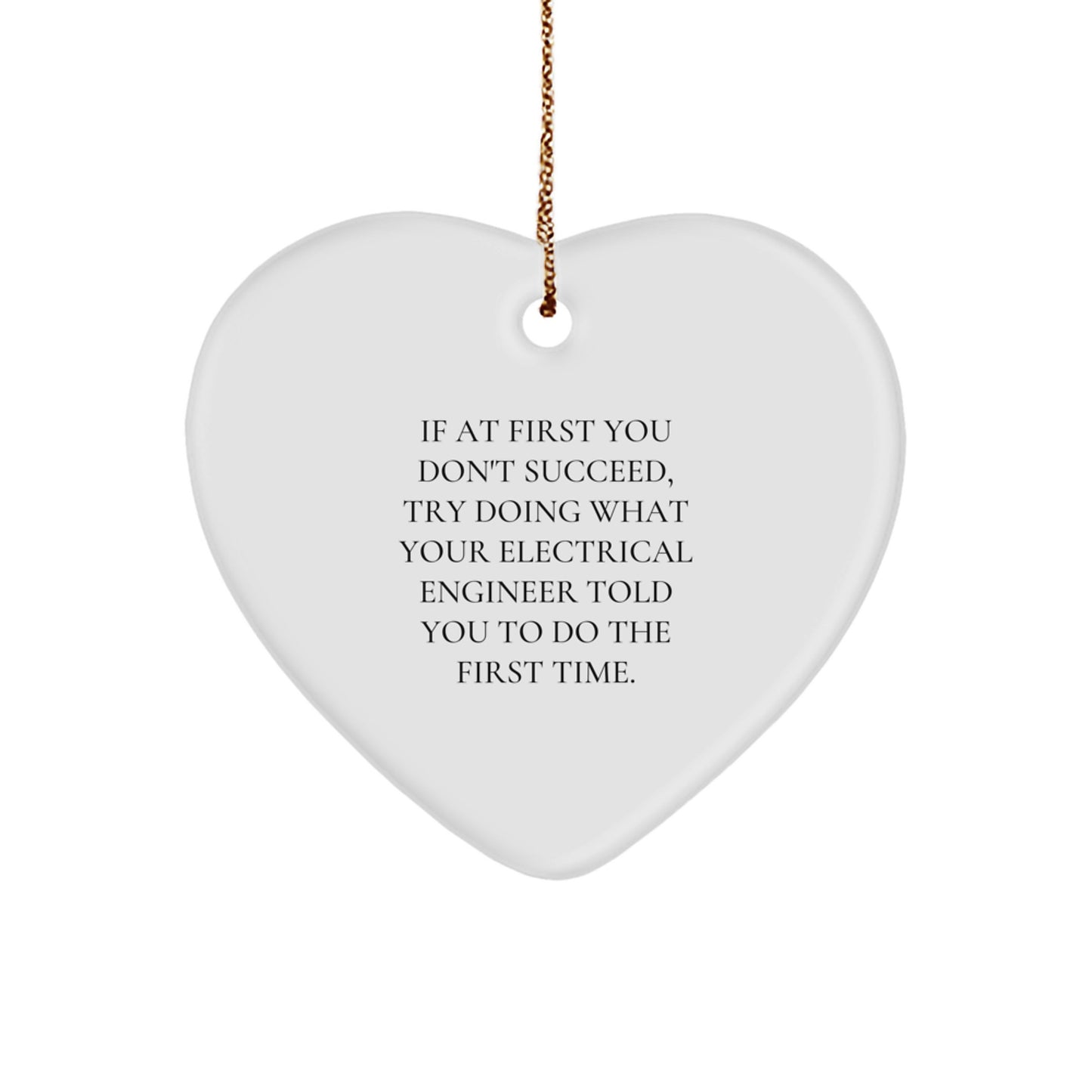 Funny Electrical Engineer Gifts from Men, Electrical Engineer Heart Ornament for Christmas Unique Gifts, Inspirational Heart Shaped Decoration - Image 1