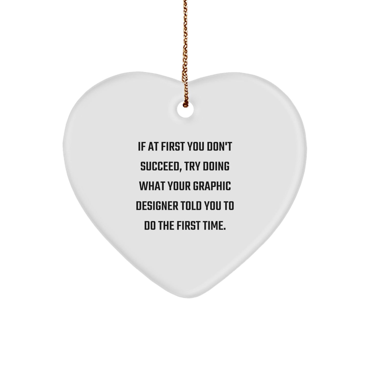 Unique Gifts for Graphic Designers, Funny Heart Ornament for Men, Customized Heart Ornament from Friends for Graphic Designers at Christmas - Image 1