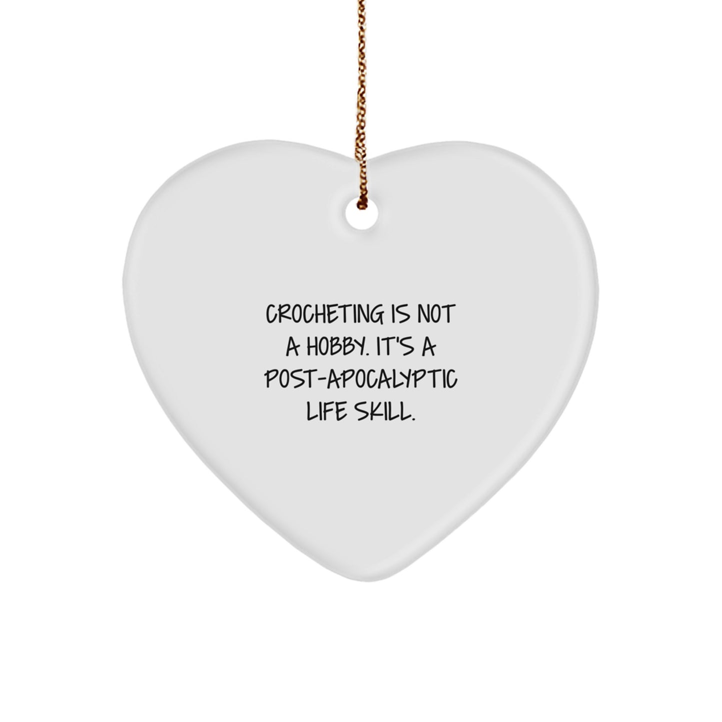 Funny Crocheting Gifts for Her, Crocheting Heart Ornament Gifts from Women to Friends, Christmas Unique Crochet Decorations - Image 1