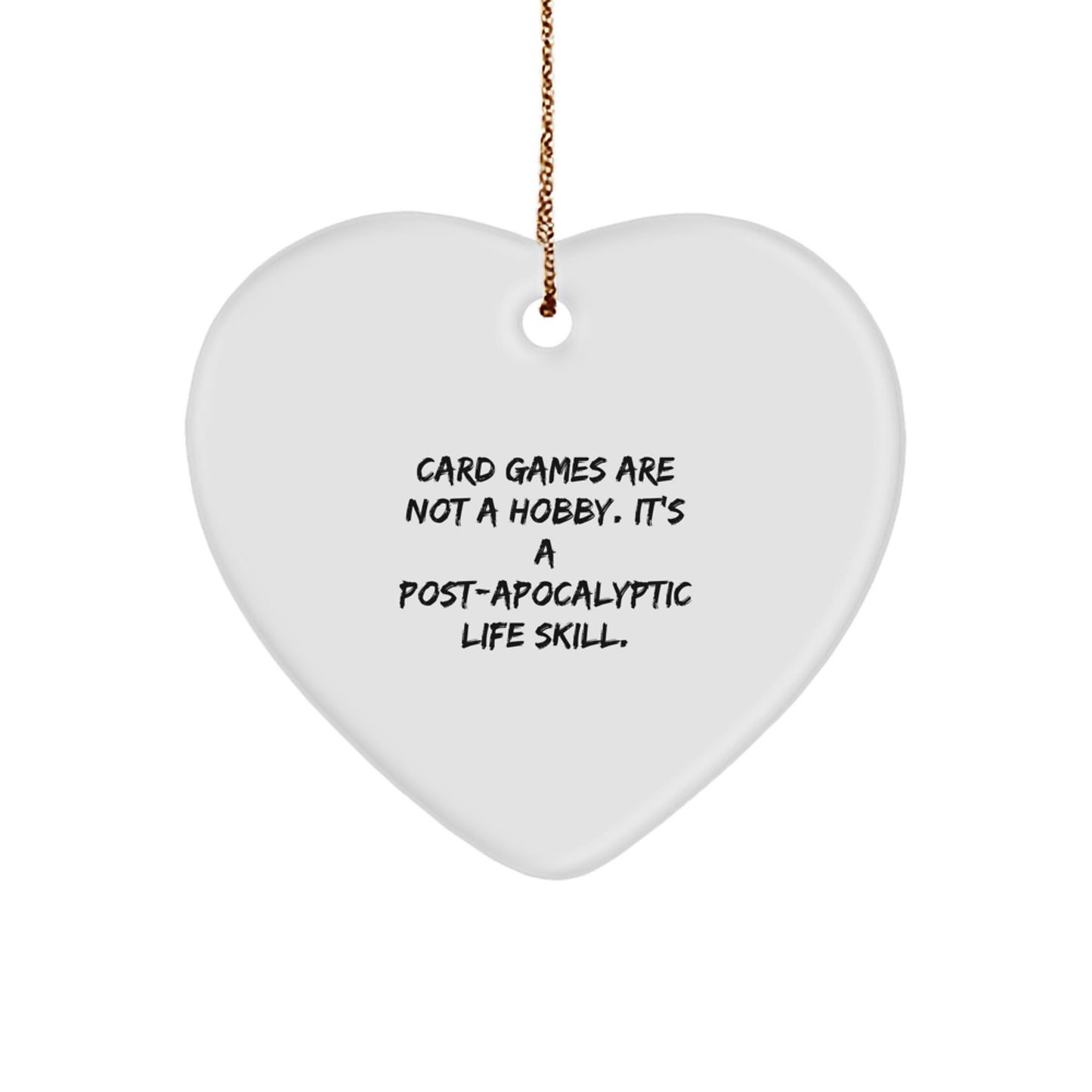 Funny Card Games Gifts for Men Women Friends Family Heart Ornament with Sublimation Printing, Gifts from Men to Card Games Enthusiasts, Christmas Unique Gifts - Image 1