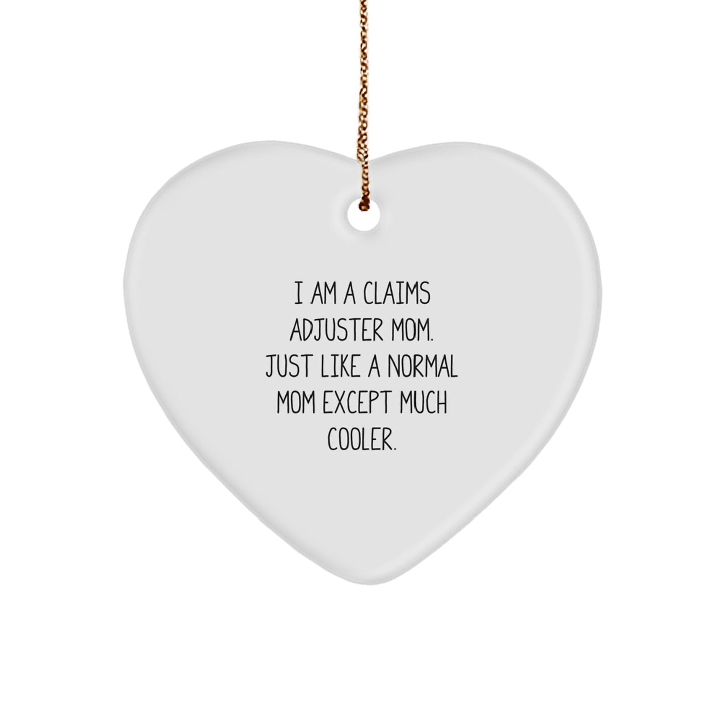 Christmas Gift for Her Claims Adjuster Mom Heart Ornament Present - Image 1