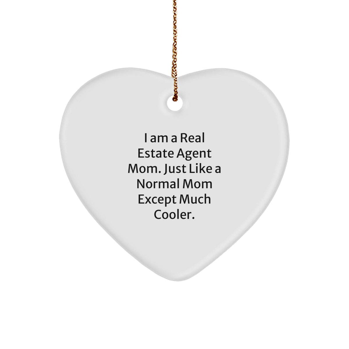 Christmas Gift for Her Real Estate Agent Heart Ornament Present - Image 1
