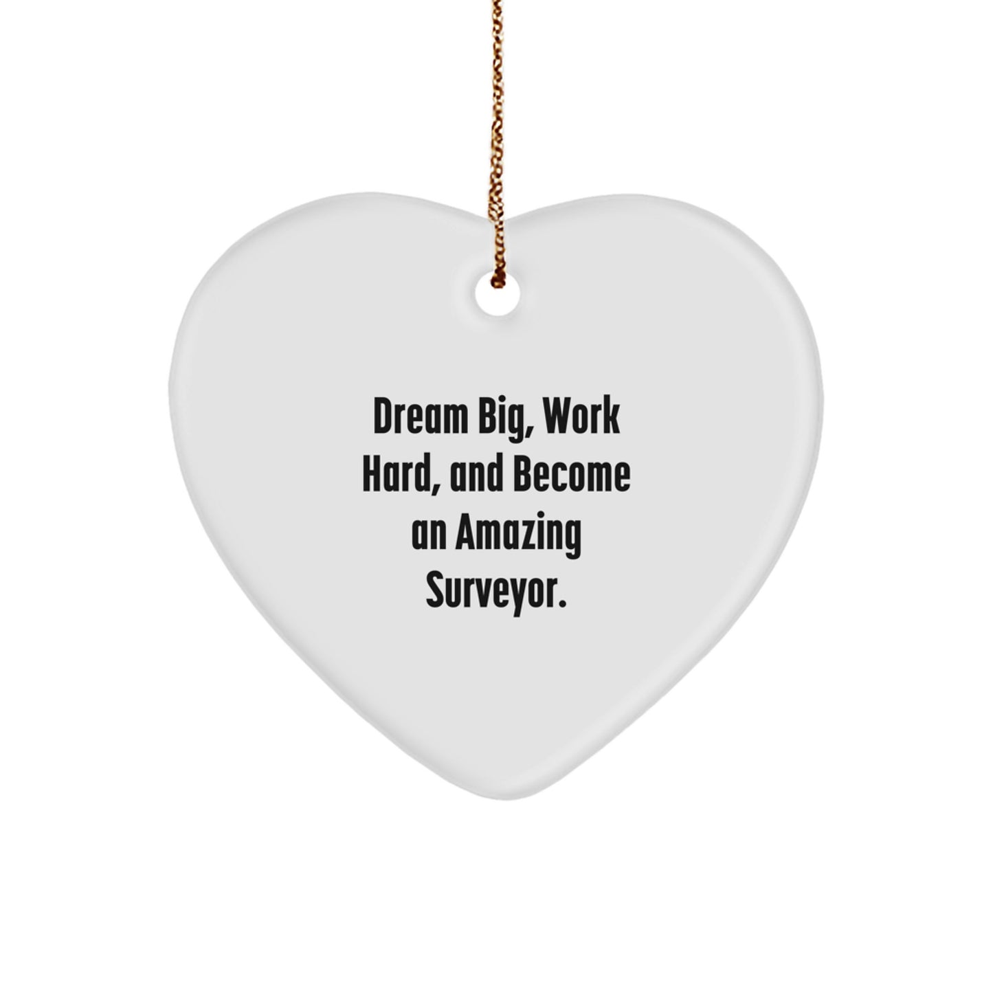 Funny Surveyor Heart Ornament Gifts from Friends for Men - Dream Big, Work Hard - Image 1