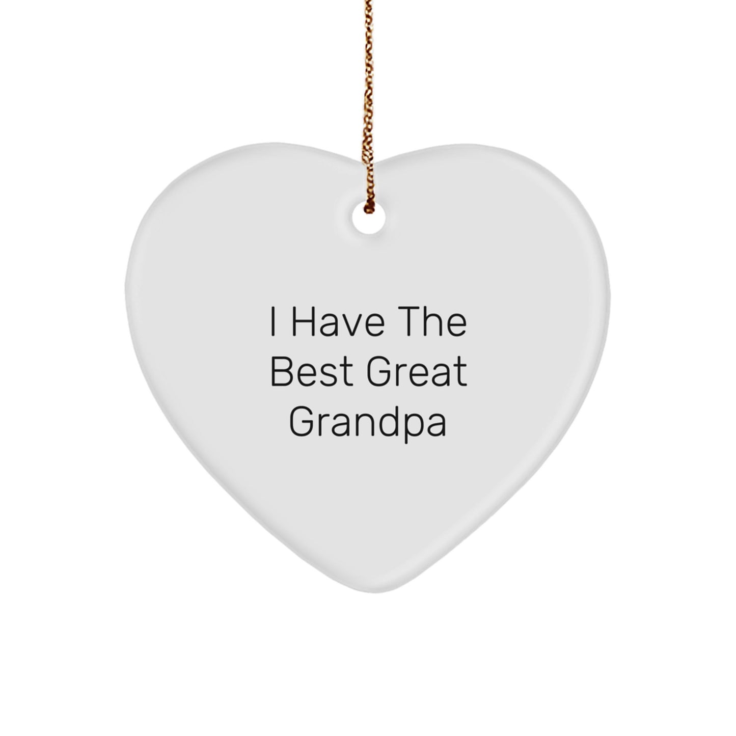Funny Grandpa Gifts - 'I Have The Best Great Grandpa' Heart Ornament for Christmas - Image 1