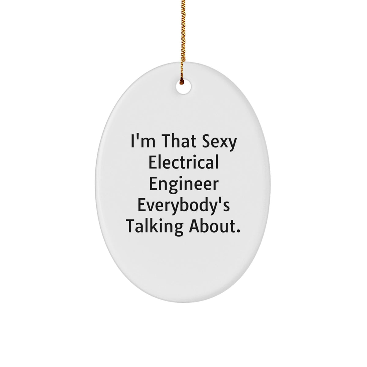 Christmas Gift for Her Oval Electrical Engineer Ornament Present - Image 1