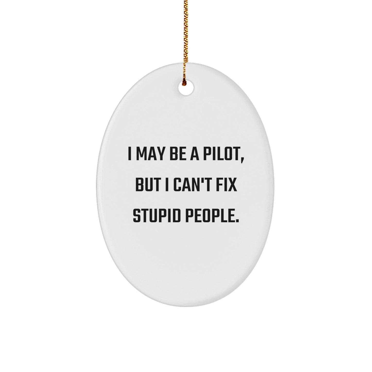 Pilot Gifts from Men to Friends, Funny Oval Ornament for Christmas Memorable Presents, I May Be a Pilot, But... - Unique Pilot Mugs, Humorous Pilot Decor - Image 1