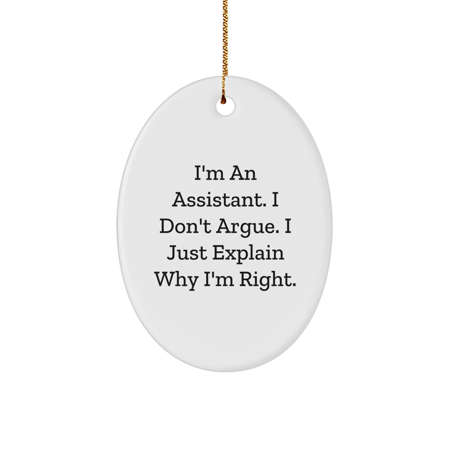 Funny Assistant Oval Ornament Gifts from Friends for Christmas Unique - Image 1