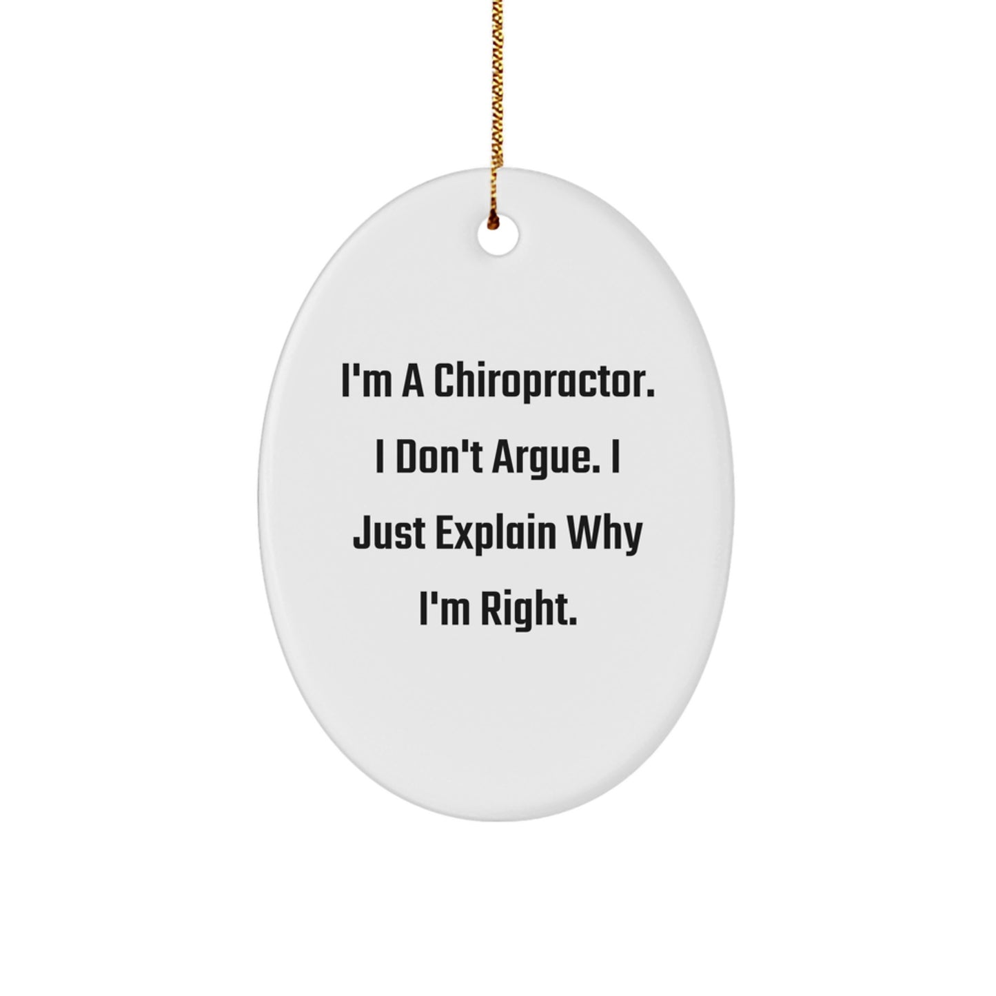 Funny Chiropractor Gifts for Christmas - Oval Ornament from Men, Gifts for Chiropractor Friends, Family - Image 1