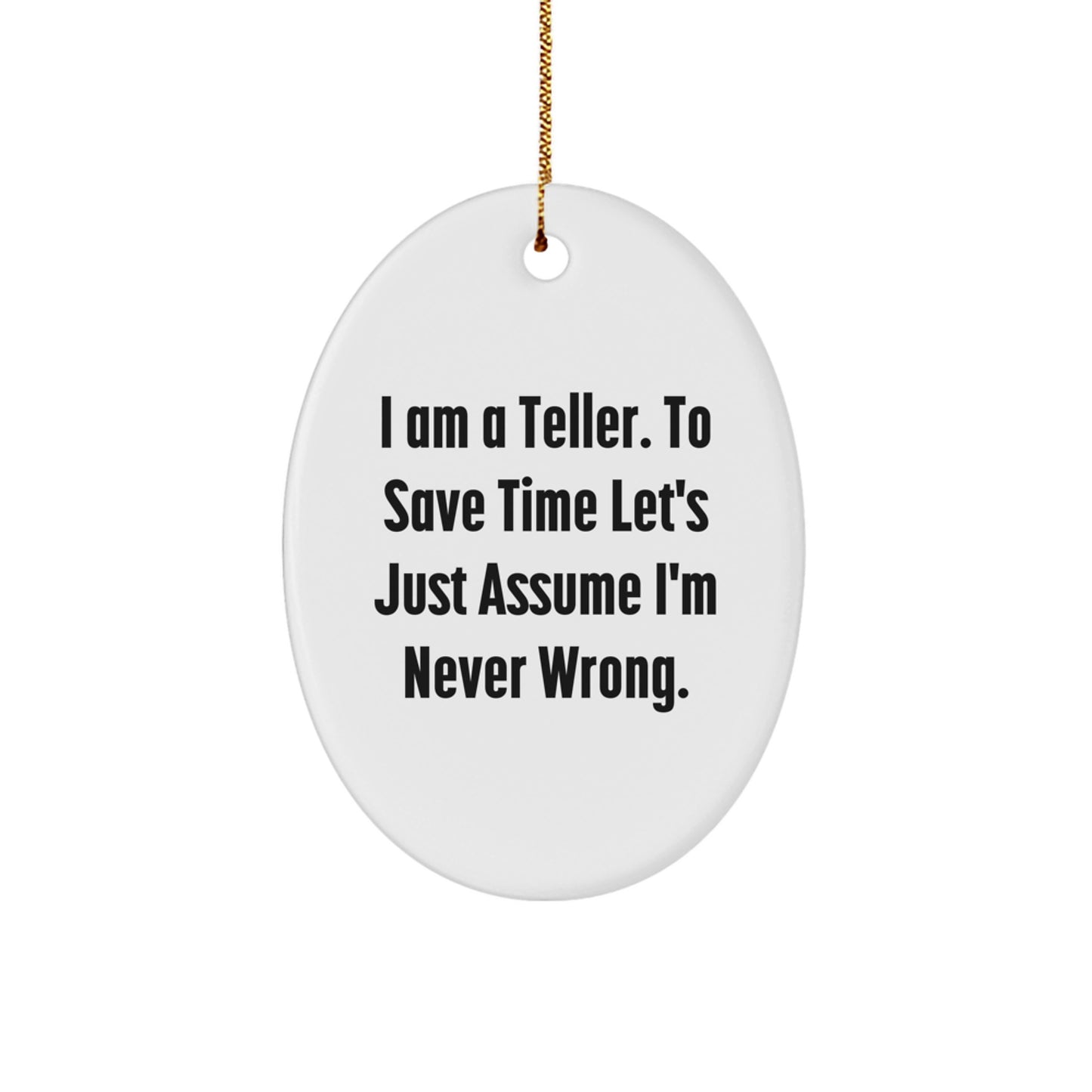 Funny Teller Oval Ornament Gifts from Family for Christmas - Image 1