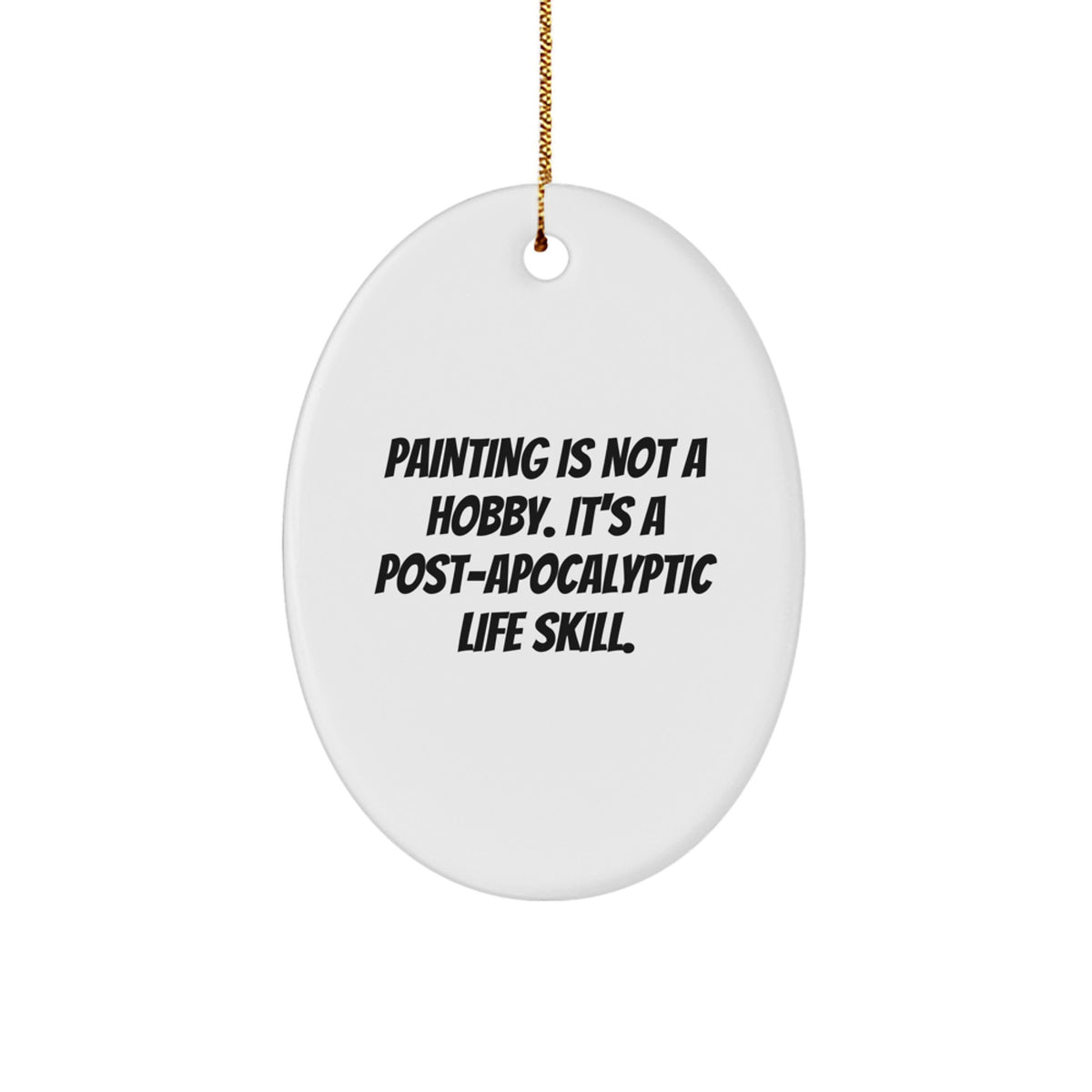 Painting Keepsake Oval Ornament for Him Christmas Gift - Image 1