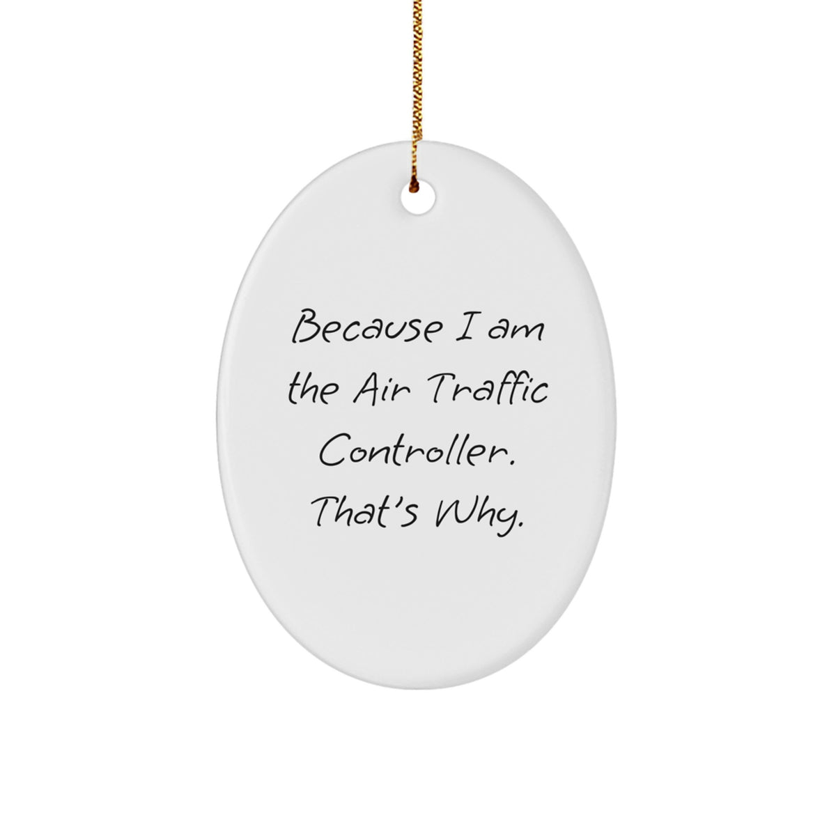 Christmas Gift for Teens Surprise Air Traffic Controller Oval Ornament - Image 1
