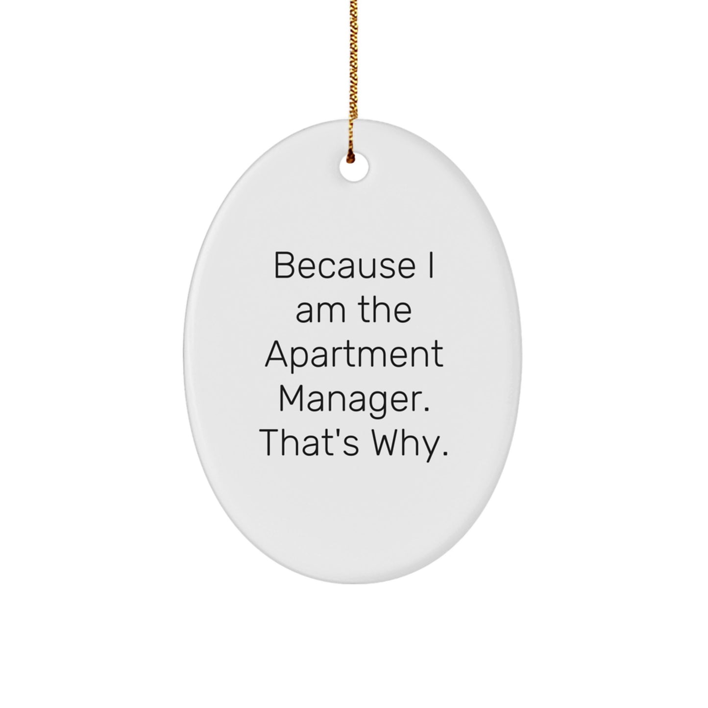 Christmas Gift for Her Apartment Manager Oval Ornament Present - Image 1