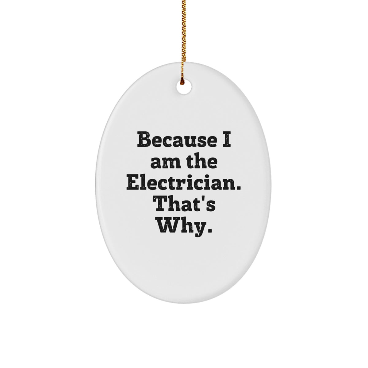 Electrician Oval Ornament Christmas Gift for Her Present - Image 1
