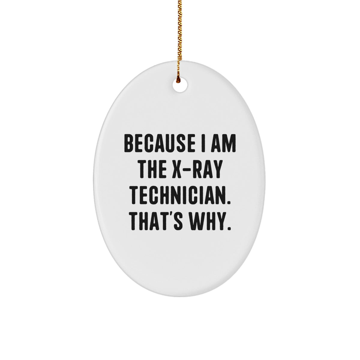 Christmas Gift X-Ray Technician Oval Ornament for Her Present - Image 1