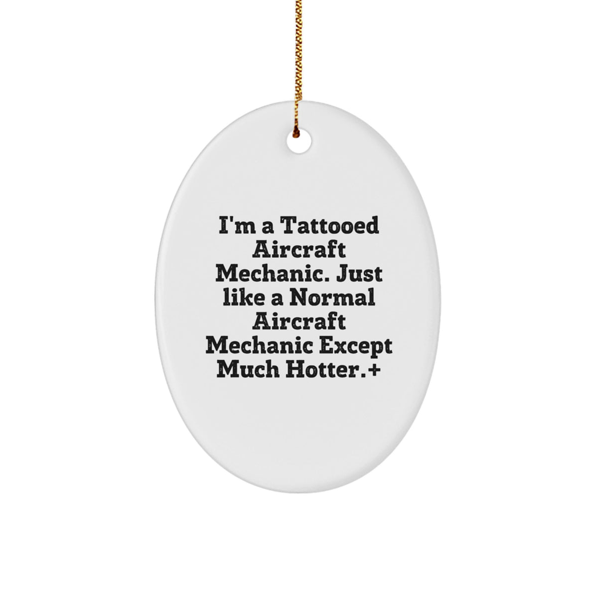 Oval Aircraft Mechanic Christmas Ornament for a Best Friend Gift - Image 1