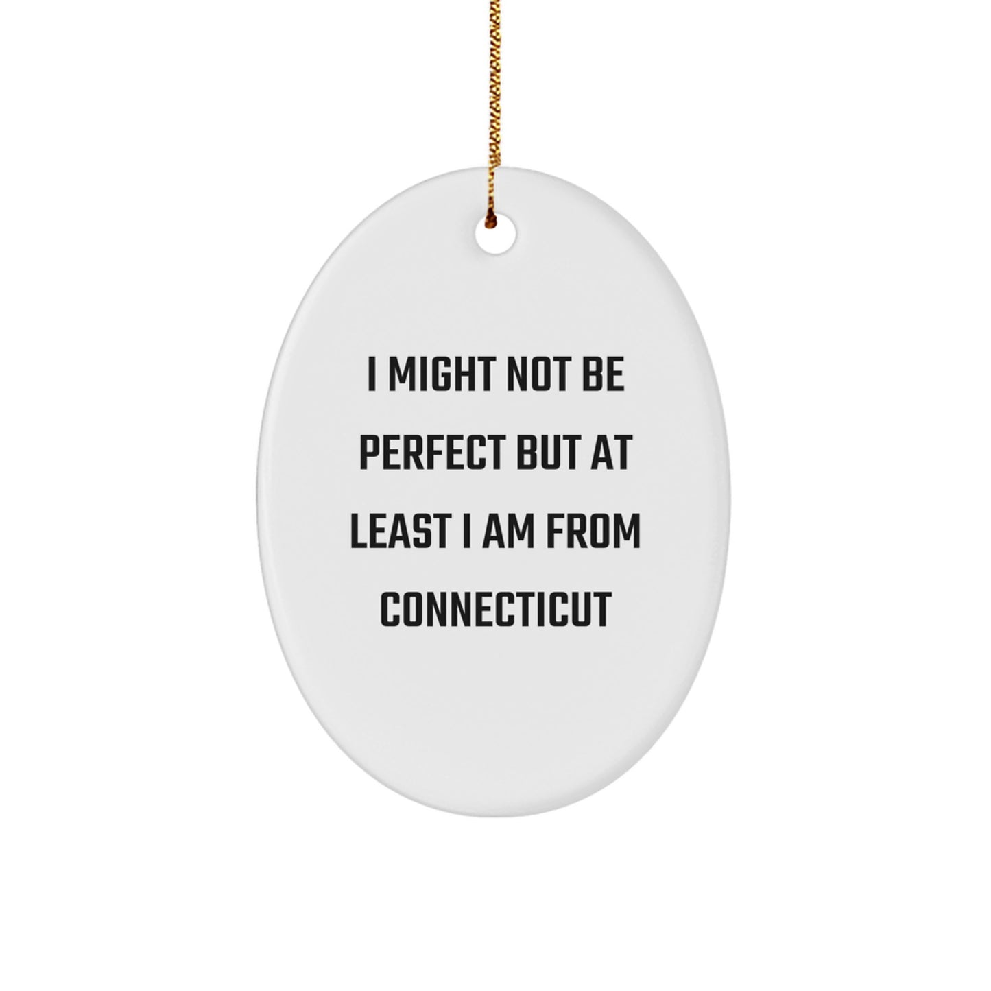 Connecticut Oval Ornament I Might Not Be Ideal Gifts for Friends from Connecticut, Christmas Unique Gifts - Image 1