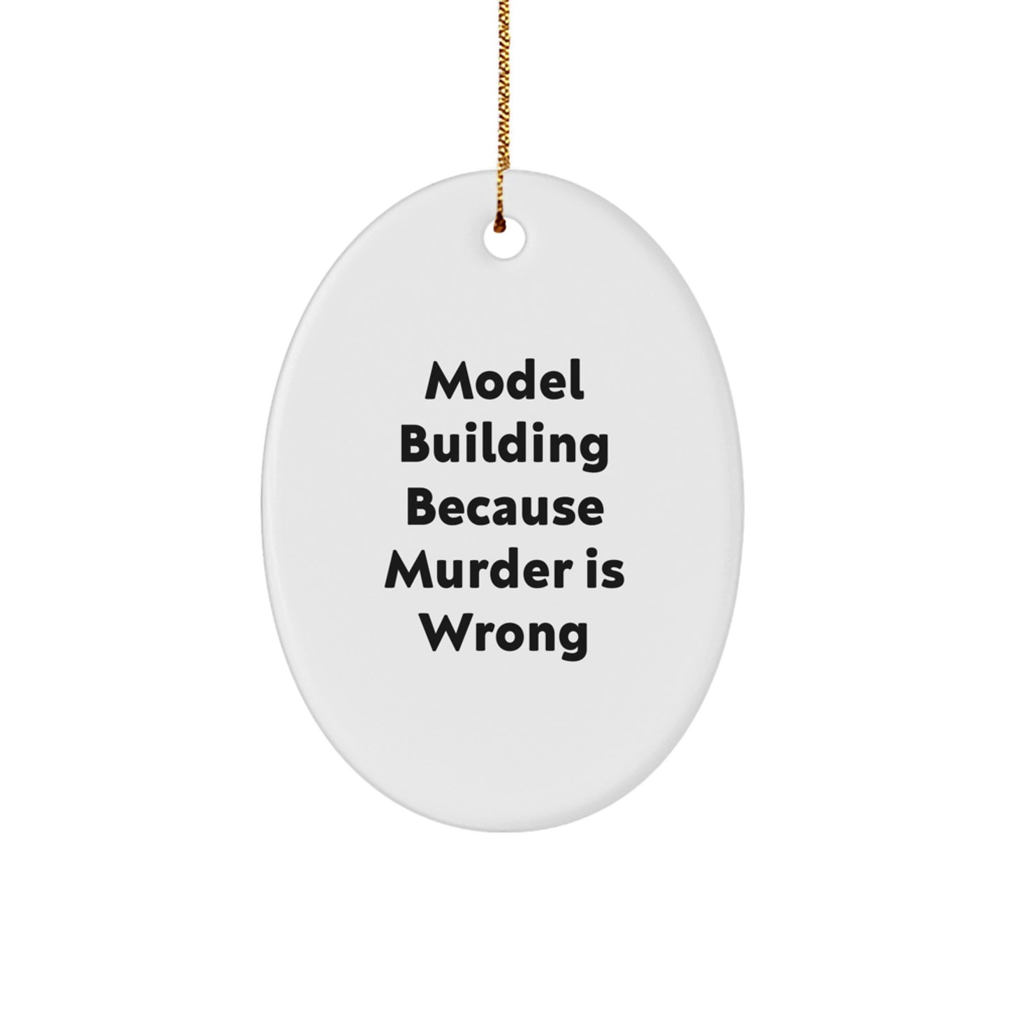 Funny Model Building Christmas Unique Gifts for Men Oval Ornaments from Friends - Image 1