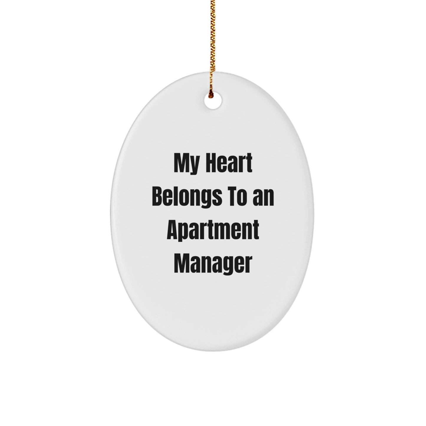 Heartfelt Gifts for Apartment Manager Lover - Funny Apartment Manager Oval Ornament - Oval Shaped MDF Christmas Unique Gifts from Friends - Image 1