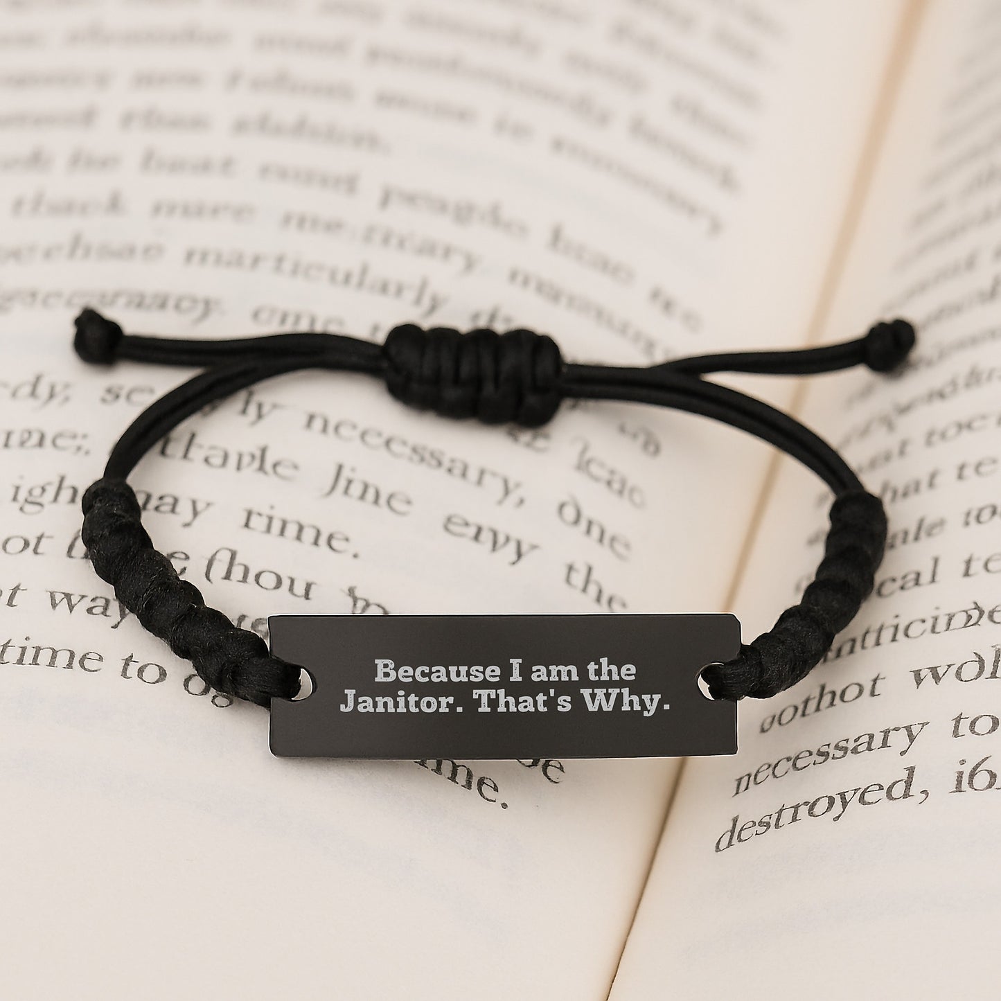 Bold Janitor Rope Bracelet Essential Birthday Gift for Neighbors - Image 3