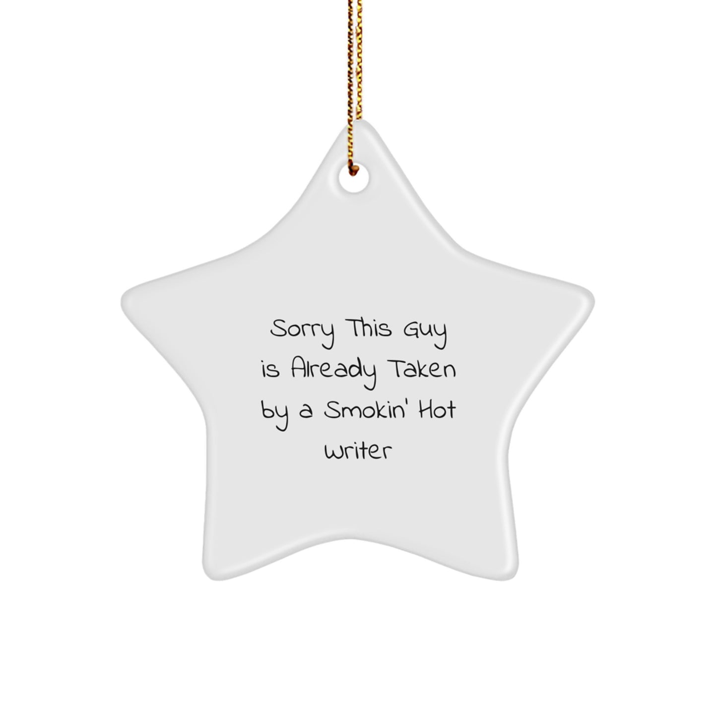 Funny Writer Gifts for Writer Friends, Smokin' Hot Writer Star Ornament, Christmas Unique Gifts from Friends - Image 1