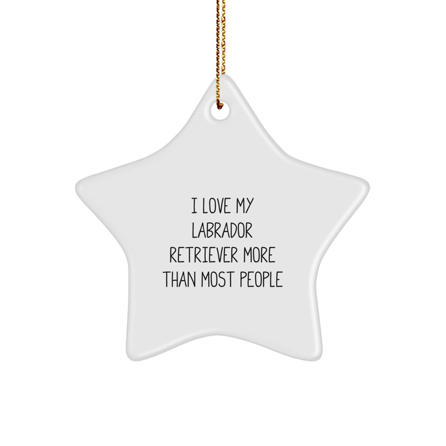 Labrador Retriever Dog Lover Gifts, Star Ornament, 'I Love My Labrador Retriever More Than Most People', Funny Christmas Unique Gifts for Family, Friends, Coworkers - Image 1