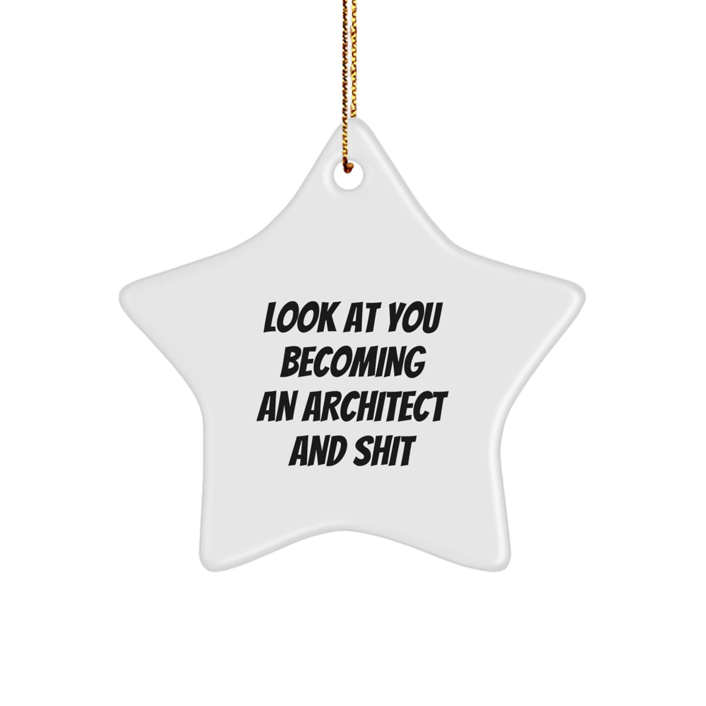 Funny Architect Gifts for Men, Unique Star Ornament for Christmas Unique Gifts from Friends to Family, Look At You Becoming An Architect And Shit - Image 1
