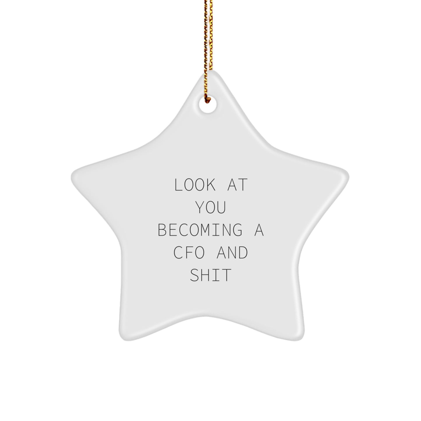 Funny CFO Gifts for Men and Women - 'Look At You Becoming A CFO' Star Ornament, White, 3.25'' Tall, Perfect For Friends and Family, Christmas Decor - Image 1