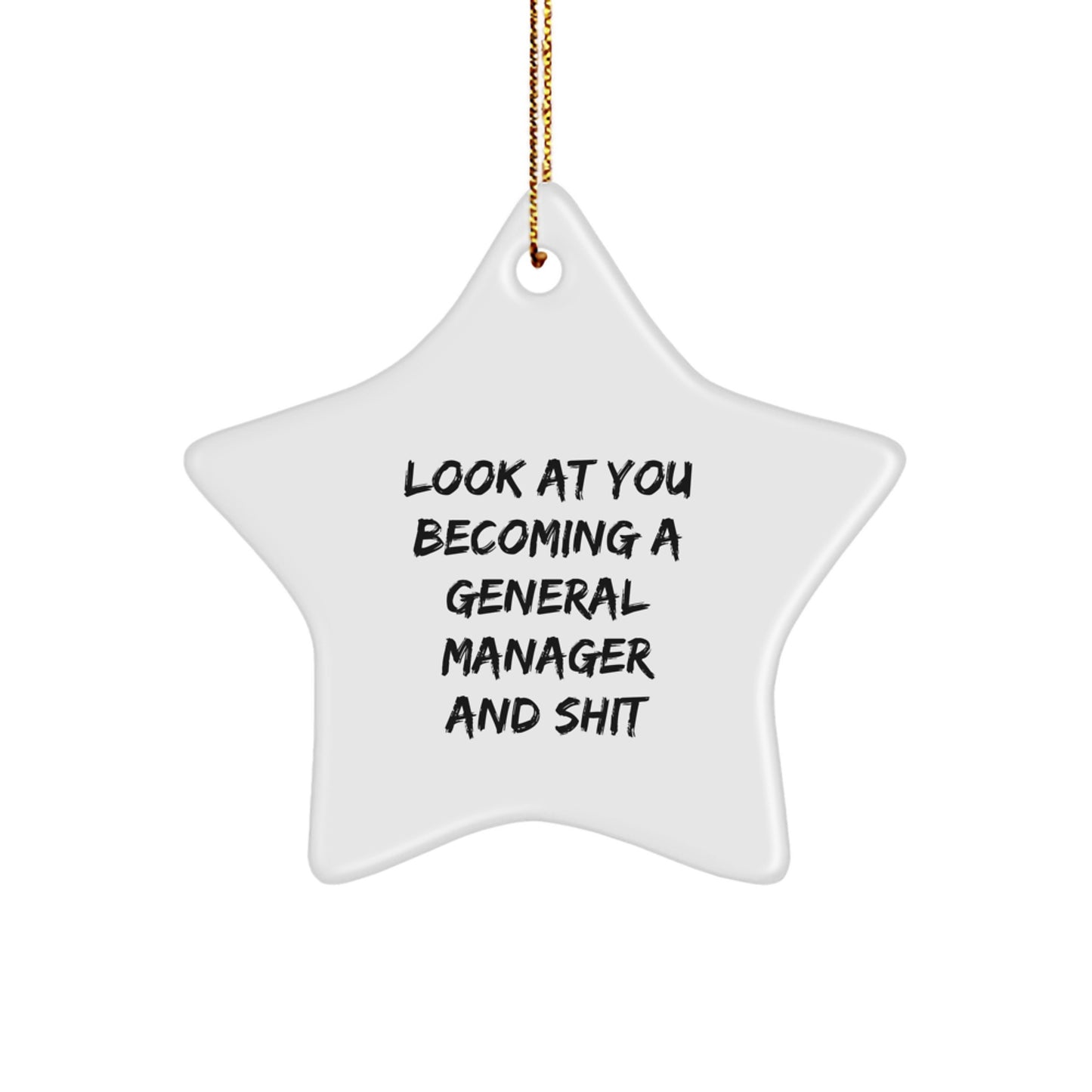 Funny General Manager Gifts - Star Ornament for Him or Her - 'Look At You Becoming A General Manager And Shit' - Christmas Unique Gifts from Friends or Family - Image 1