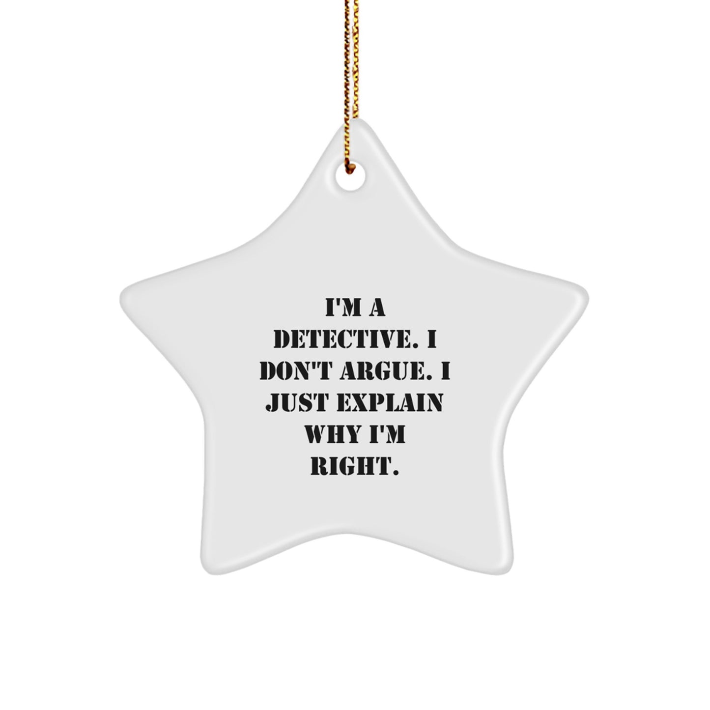 Funny Detective Star Ornament Gifts from Men to Friends, Gifts for Detective, Christmas Unique Gifts, Star Ornament Decoration - Image 1