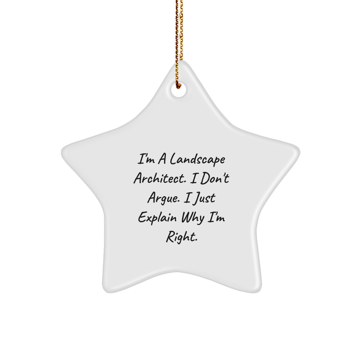 Landscape Architect Star Ornament, Funny Gift from Friends for Landscape Architects, Christmas Unique Gifts from Men - Image 1