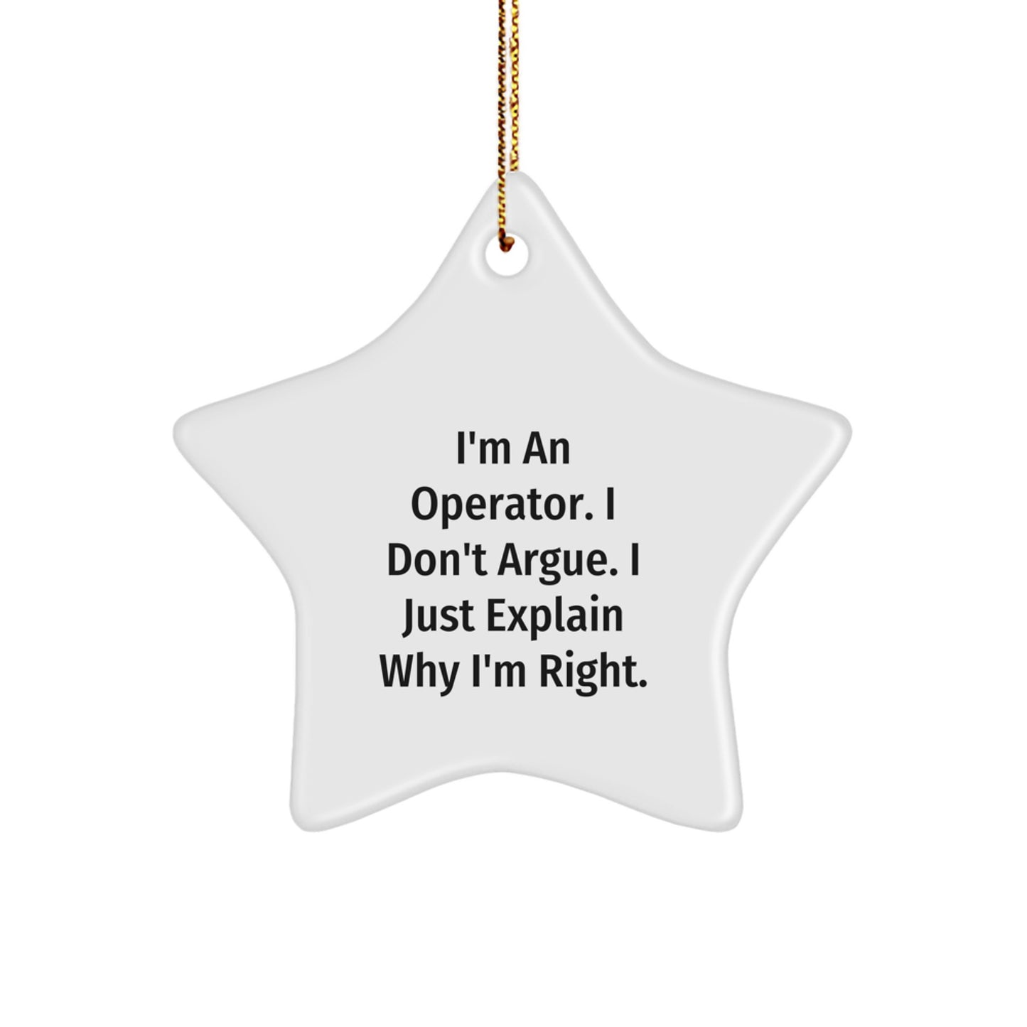 Funny Operator Gifts from Family - Operator Star Ornament, Christmas Unique Gifts for Men, Women, Friends, Coworkers - Image 1
