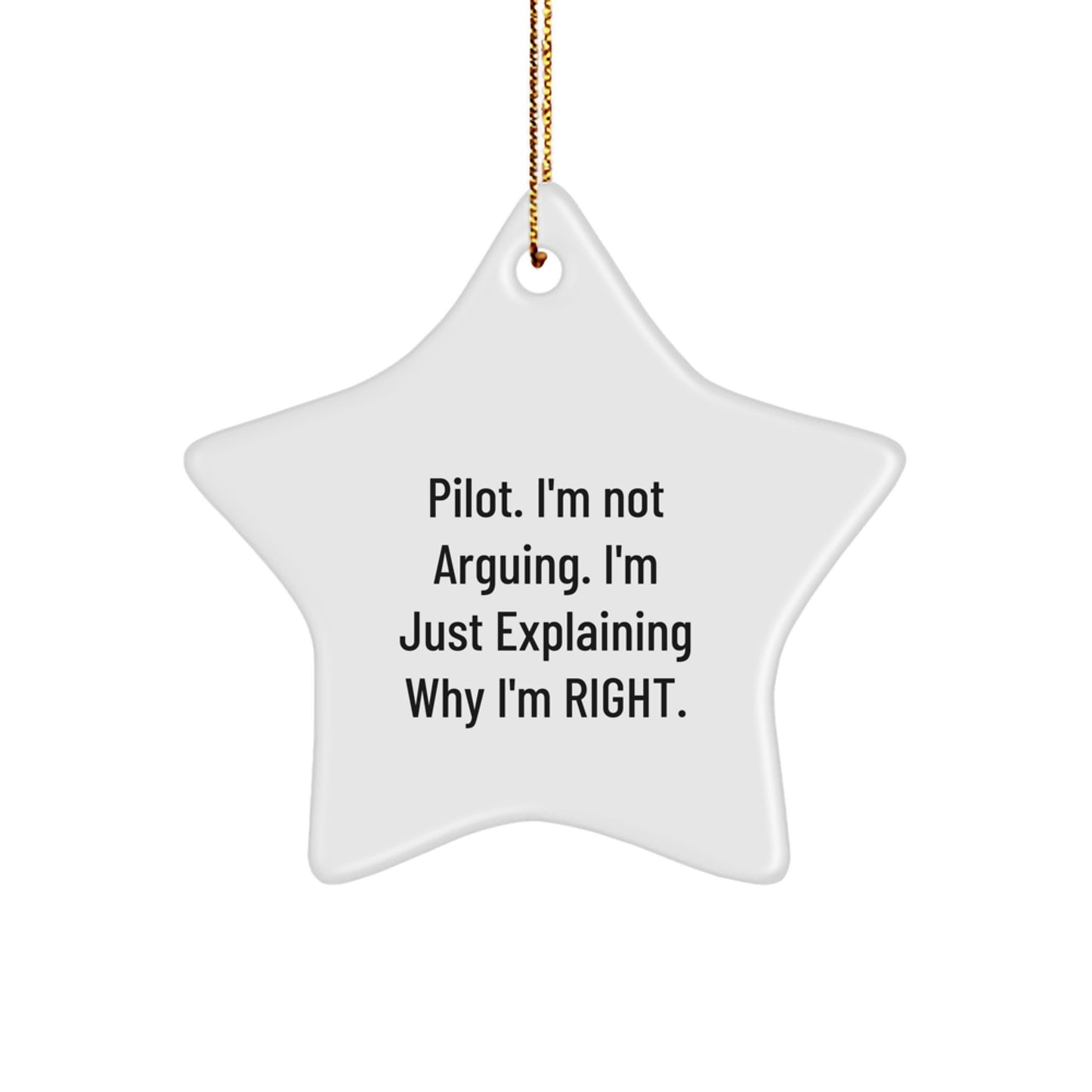 Funny Pilot Christmas Star Ornament, Gifts from Men to Pilots, Pilot Decorations for Home, Christmas Unique Gifts - Image 1
