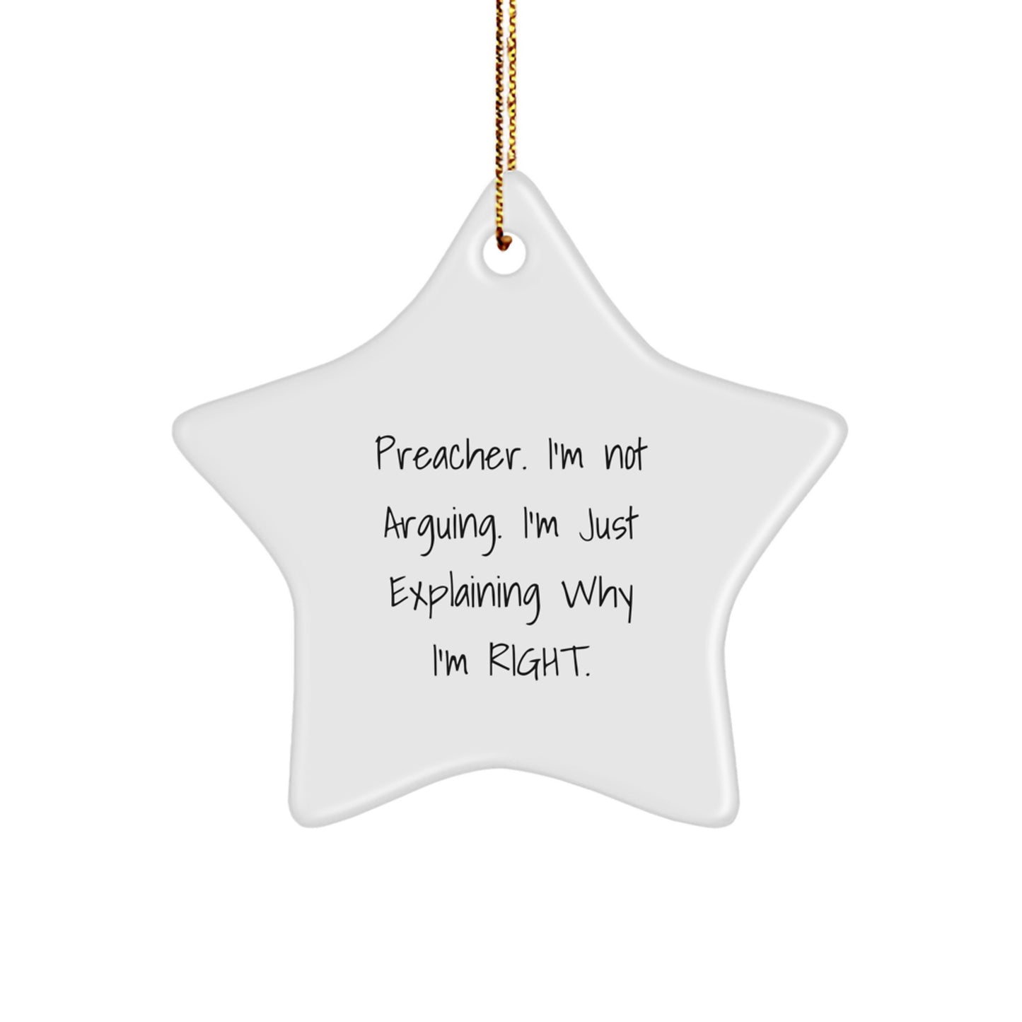 Funny Preacher Gifts from Friends - Star Ornament for Preacher Men on Christmas Unique Gifts - Image 1